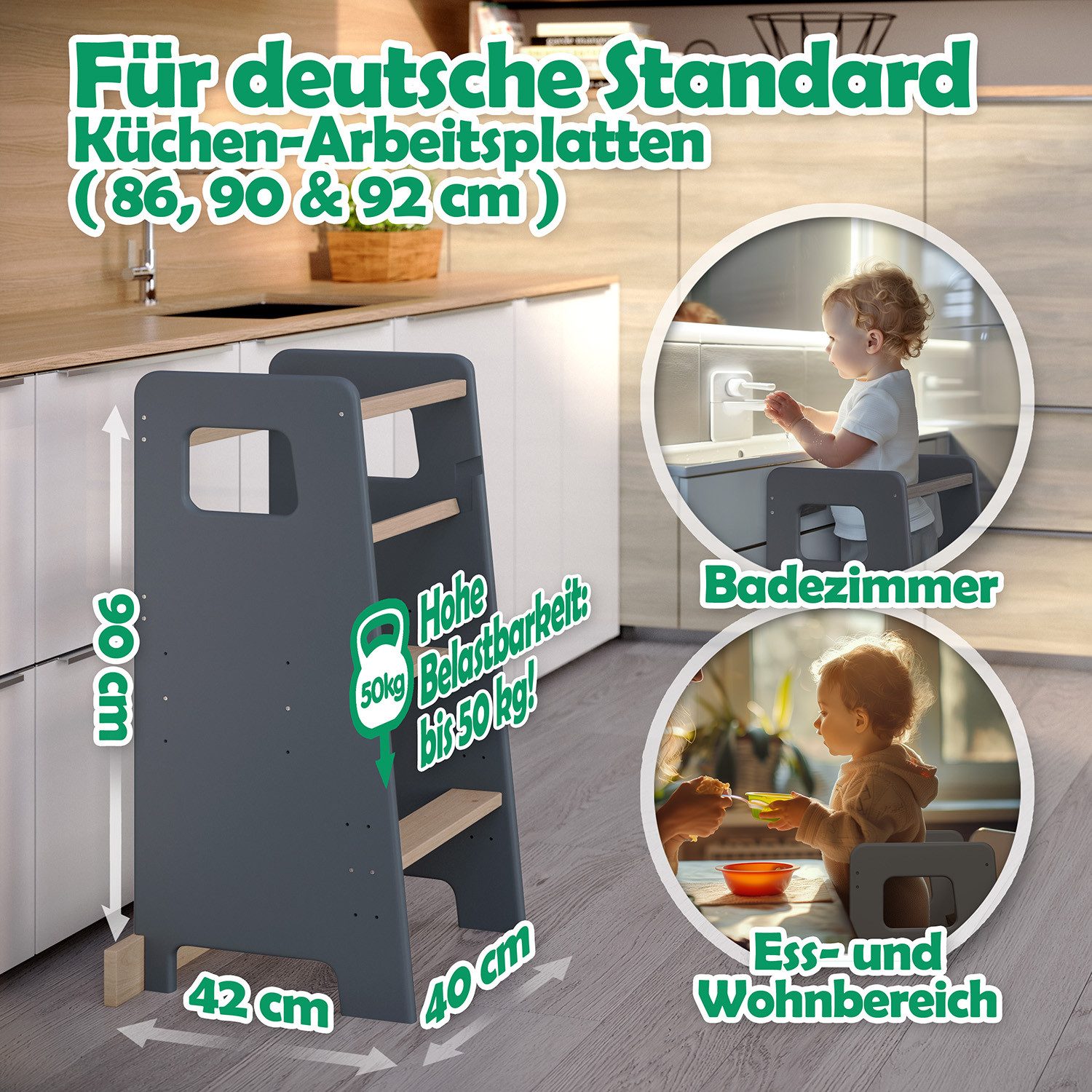 CADANI Stehhilfe Lernturm Jasper Küchenhelfer für günstig online kaufen