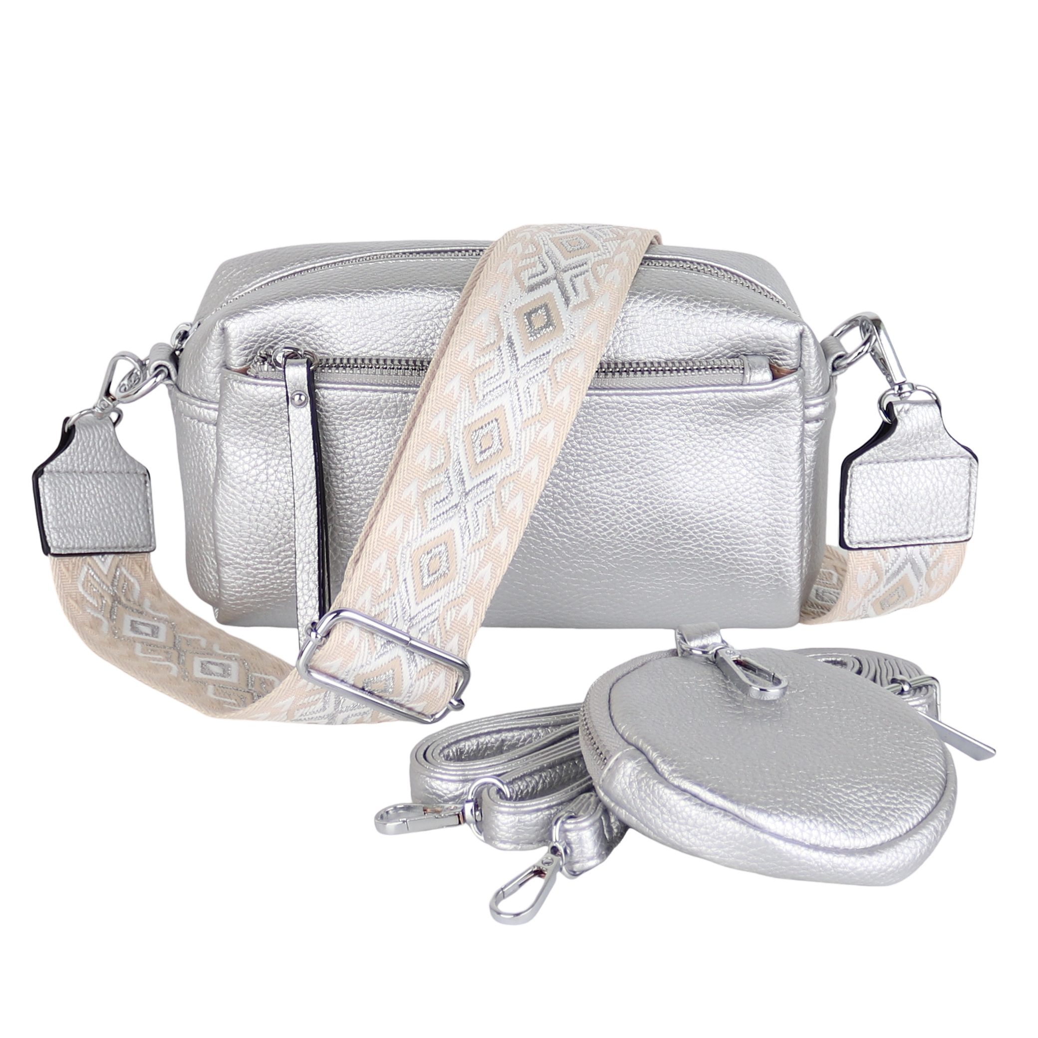Umhängetasche Damen, Veganleder Crossbody Tasche Bag, Schultertasche