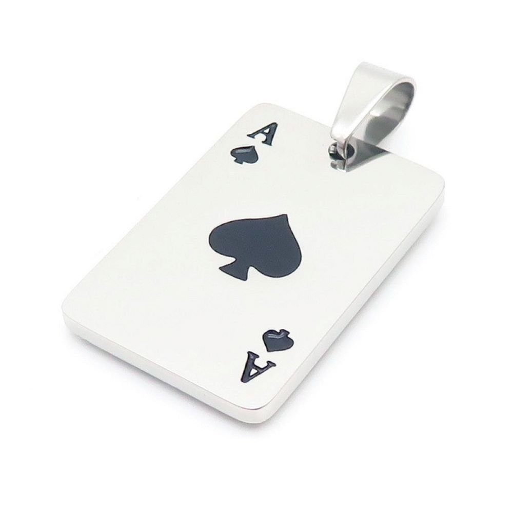 BUNGSA Кулон Set Кулон Pik Ass Silber aus Edelstahl Unisex (1-tlg), Pendant Halsketten