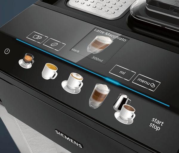 integral Kaffeevollautomat integrierter Tassen EQ.5 SIEMENS einfache Milchbehälter, Bedienung, TQ507D03, 2 gleichzeitig 500