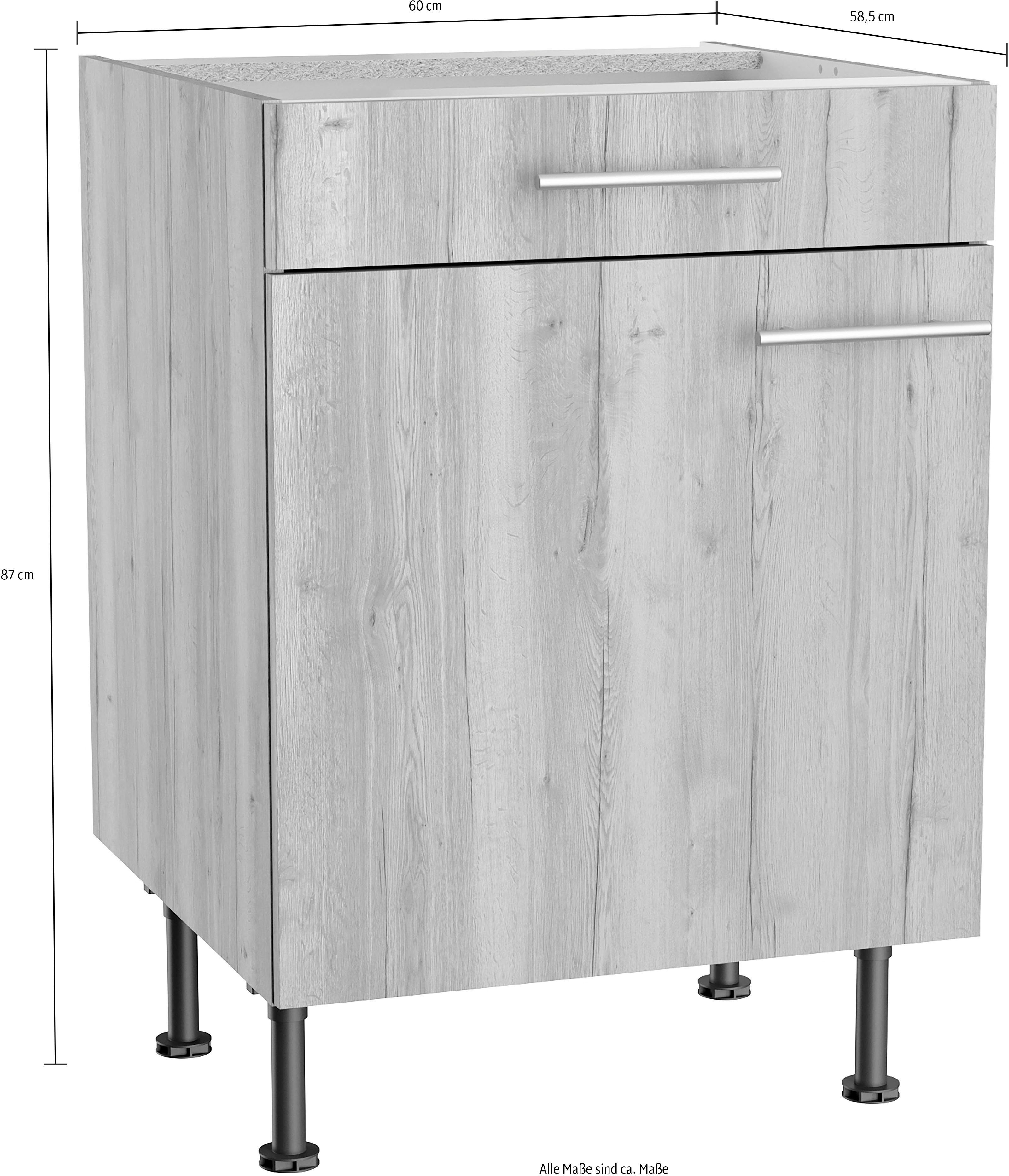 Breite Klara Unterschrank cm 60 anthrazit/wildeiche OPTIFIT