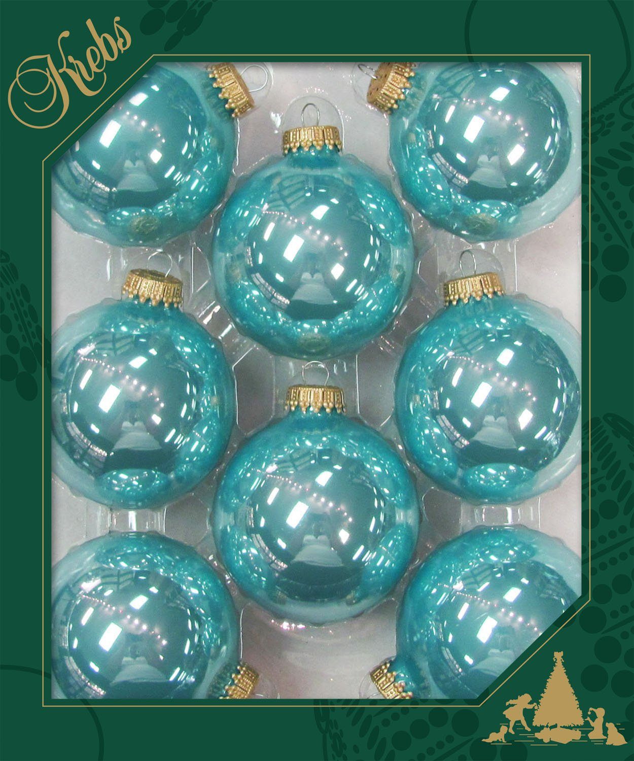 Glas Lauscha Krebs CBK20011, (8 St) Christbaumkugeln Weihnachtsdeko, Christbaumschmuck, Weihnachtsbaumkugel Glas