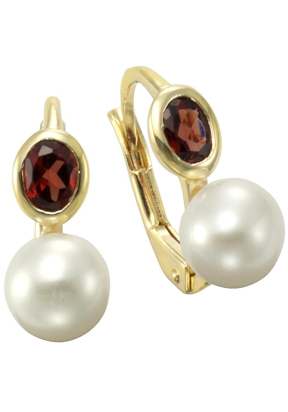 Firetti Серьги из бисера Schmuck Geschenk Silber 925 Ohrschmuck Patenrbrisur Perle, mit Granat - mit Süßwasserzuchtperle