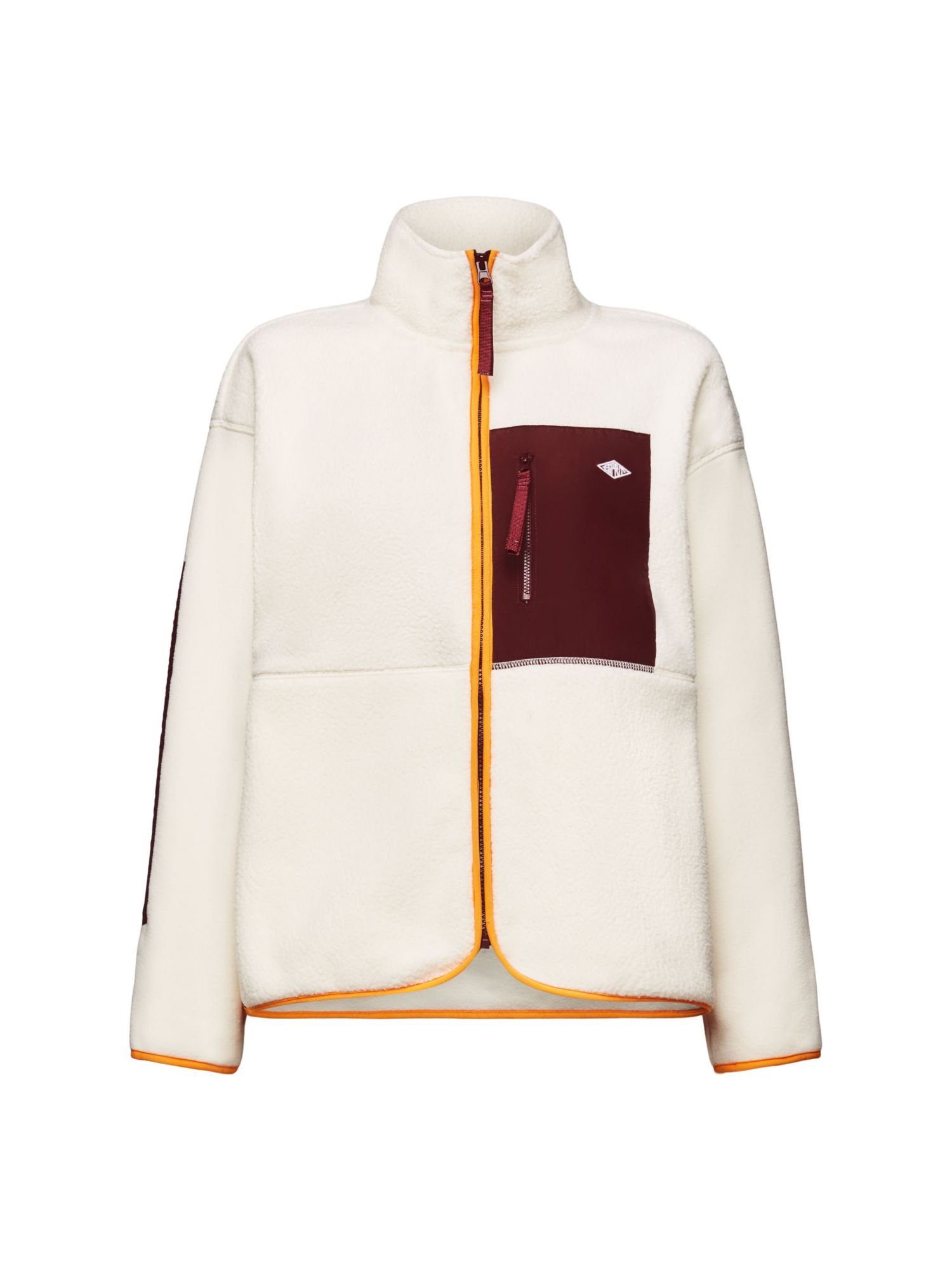 Esprit Sweatshirt Fleecejacke im Colorblock-Design (1-tlg)