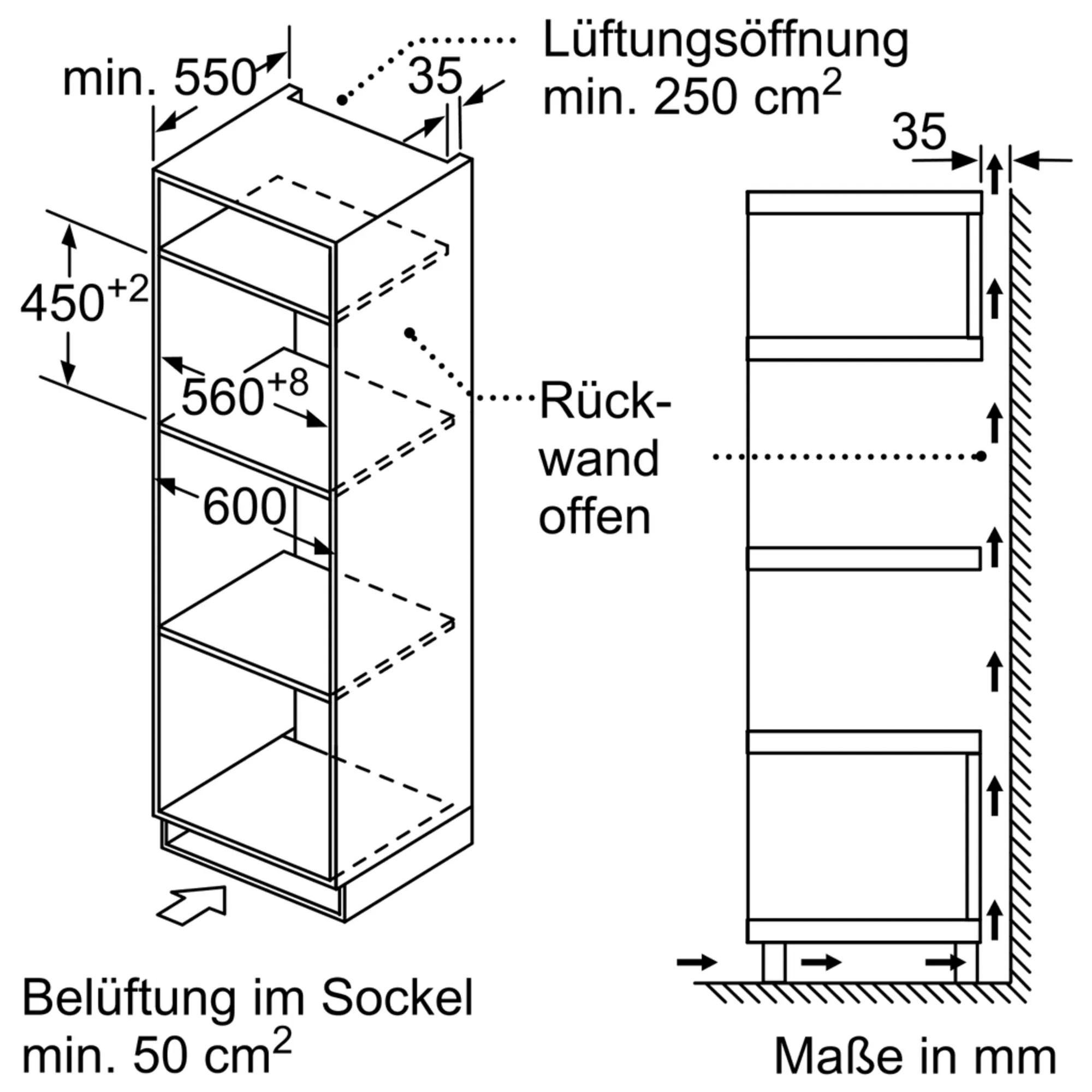 Constructa Einbau-Mikrowelle CC4W91962, Großflächengrill, Heißluft, l 44 Umluftgrillen, Mikrowelle