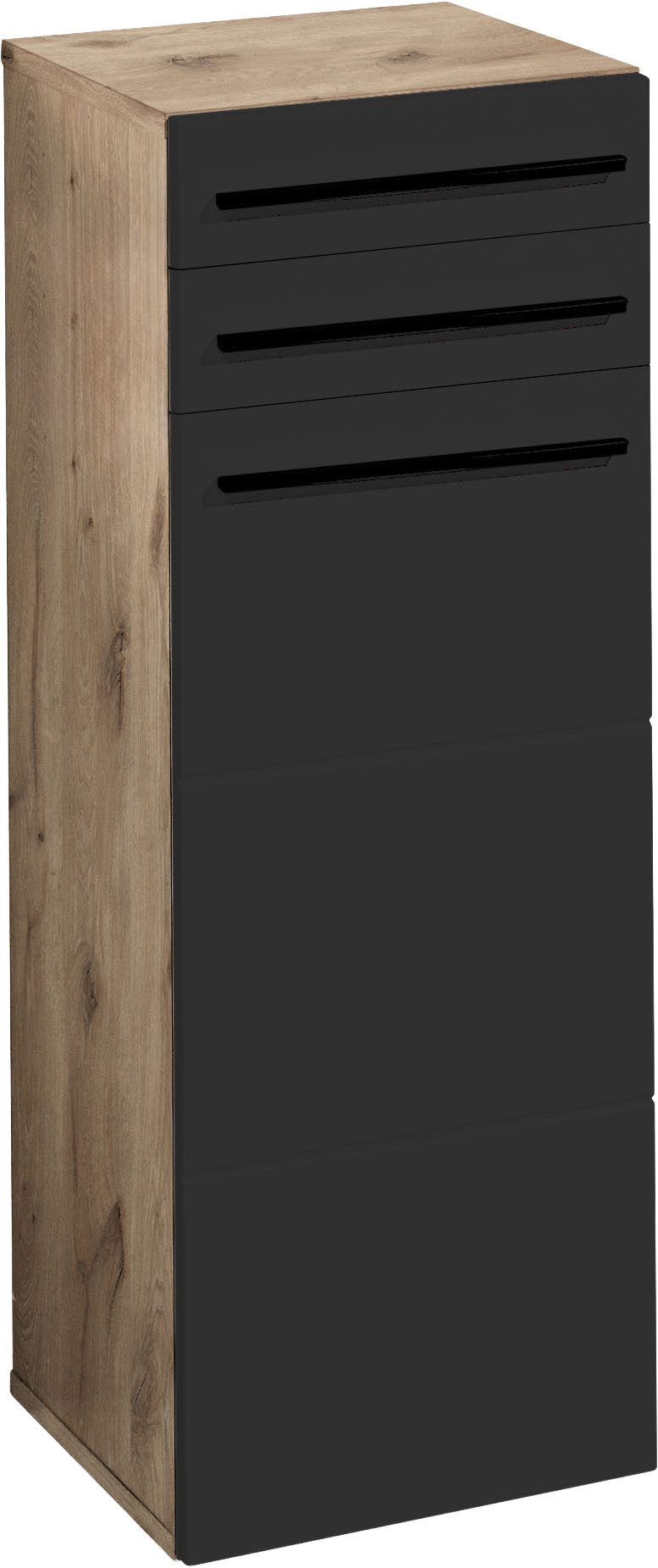 BASIC by Balculina Midischrank Vista BxHxT 34x104x31 cm (1-St) Breite 34cm, Kunststoffgriffe, Made in Europa