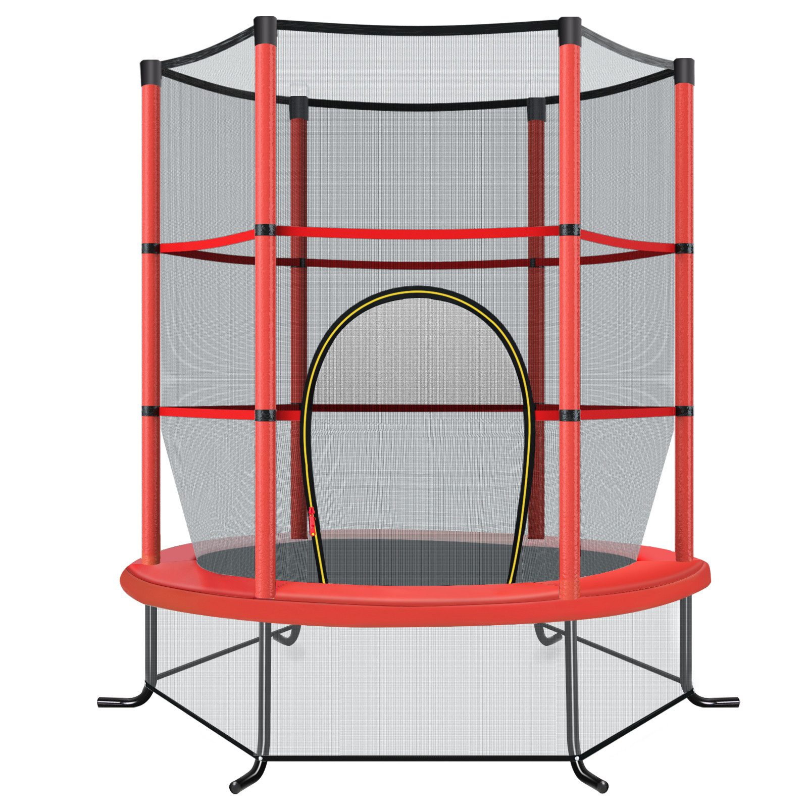 COSTWAY Gartentrampolin, Ø 165 cm, mit Sicherheitsnetz, bis 45KG