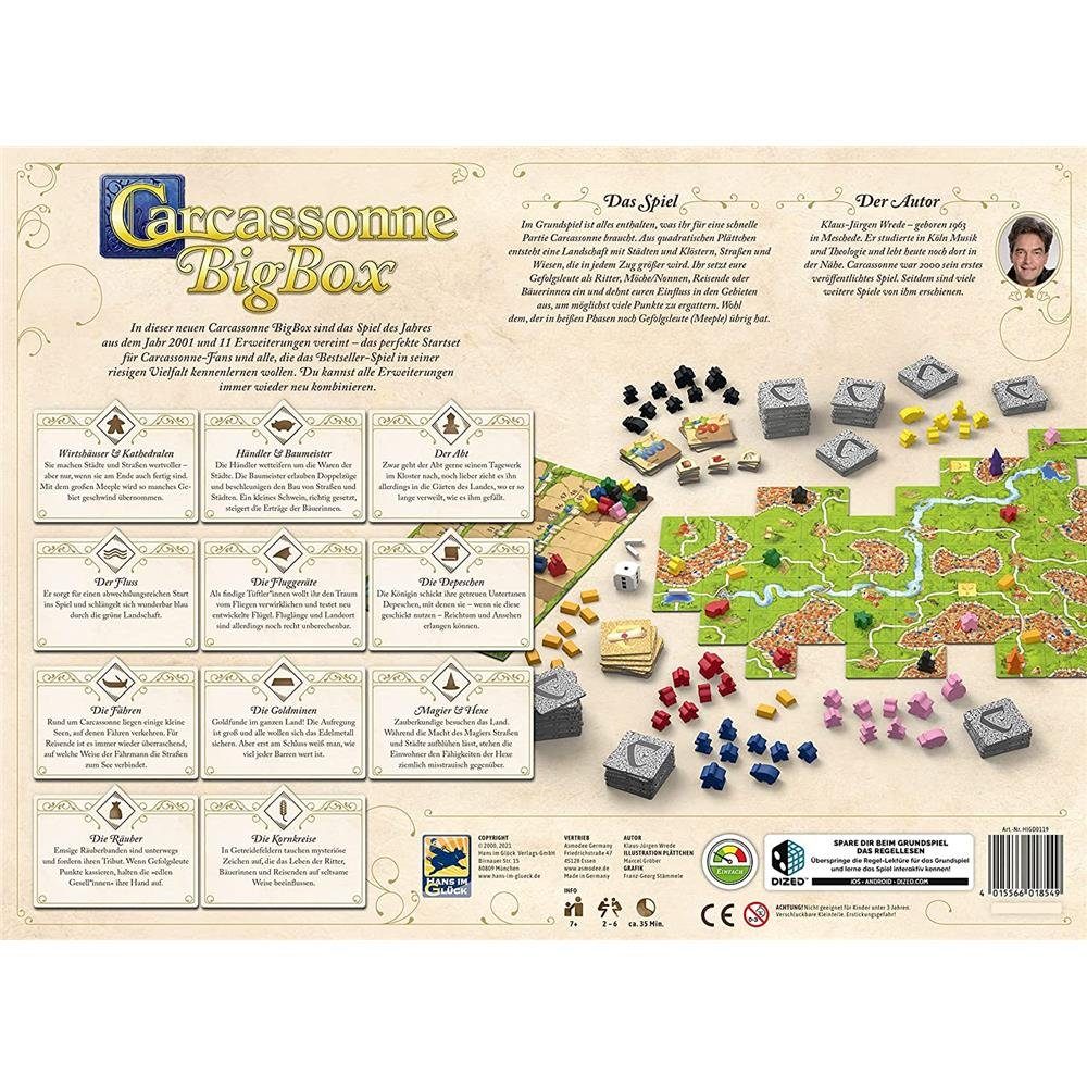 Familienspiel + Box 7 ab Design, Spiel, Erweiterungen, Big Carcassonne, Jahre 3.0 im Asmodee Grundspiel neuen