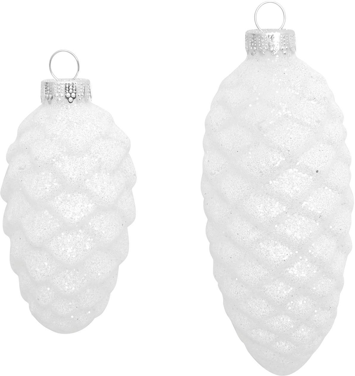 Krebs Glas Lauscha Christbaumschmuck Glas-Tannenzapfen, Weiß günstig online kaufen