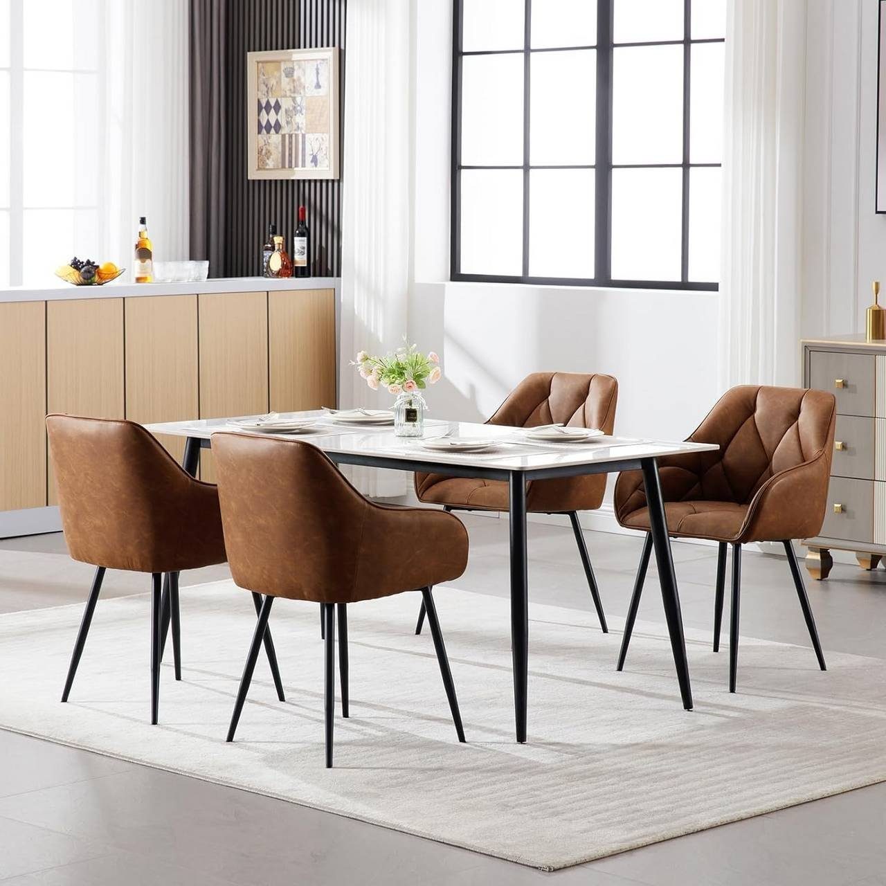 Woltu 4-Fußstuhl (Set, 6 St), Esszimmerstühle ergonomischer aus Kunstleder günstig online kaufen