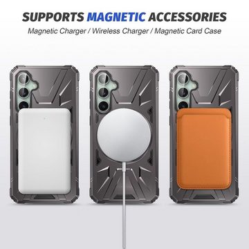 Wigento Handyhülle Für Samsung Galaxy A15 MagSafe Schock Magnet Ring Schutz Hülle Case