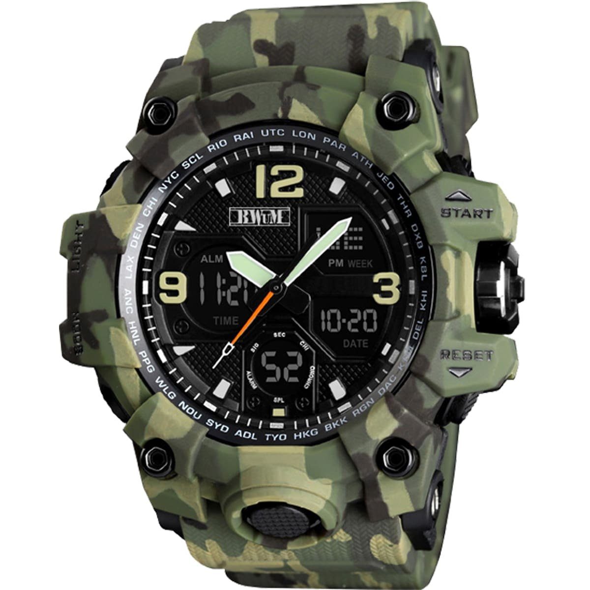BWuM Multifunktionsuhr BWuM Tactical Analog/Digital XXL Uhr