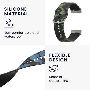 kwmobile Uhrenarmband Armband für Fitbit Versa 4 / Sense 2 / Versa 3 / Sense, 2x Fitnesstracker Sportarmband aus TPU und Silikon