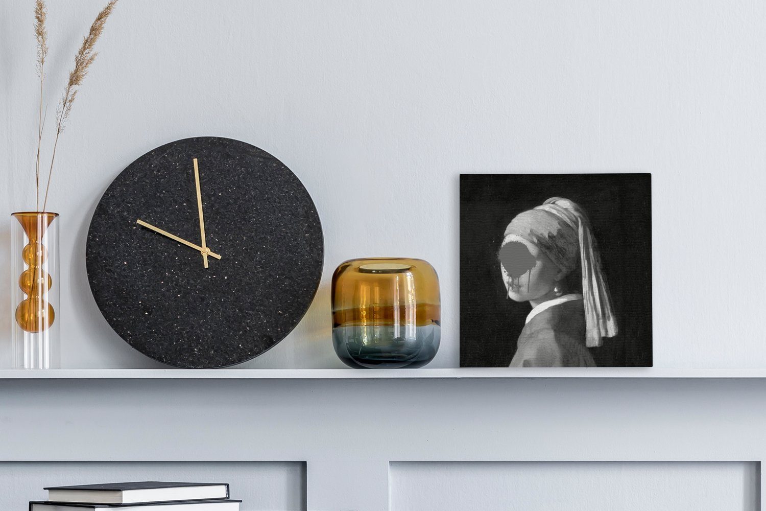 OneMillionCanvasses® Gemälde (1 Wohnzimmer - St), bunt dem Schlafzimmer Johannes Vermeer und, Bilder - Das Schwarz Perlenohrring Leinwand mit Mädchen für