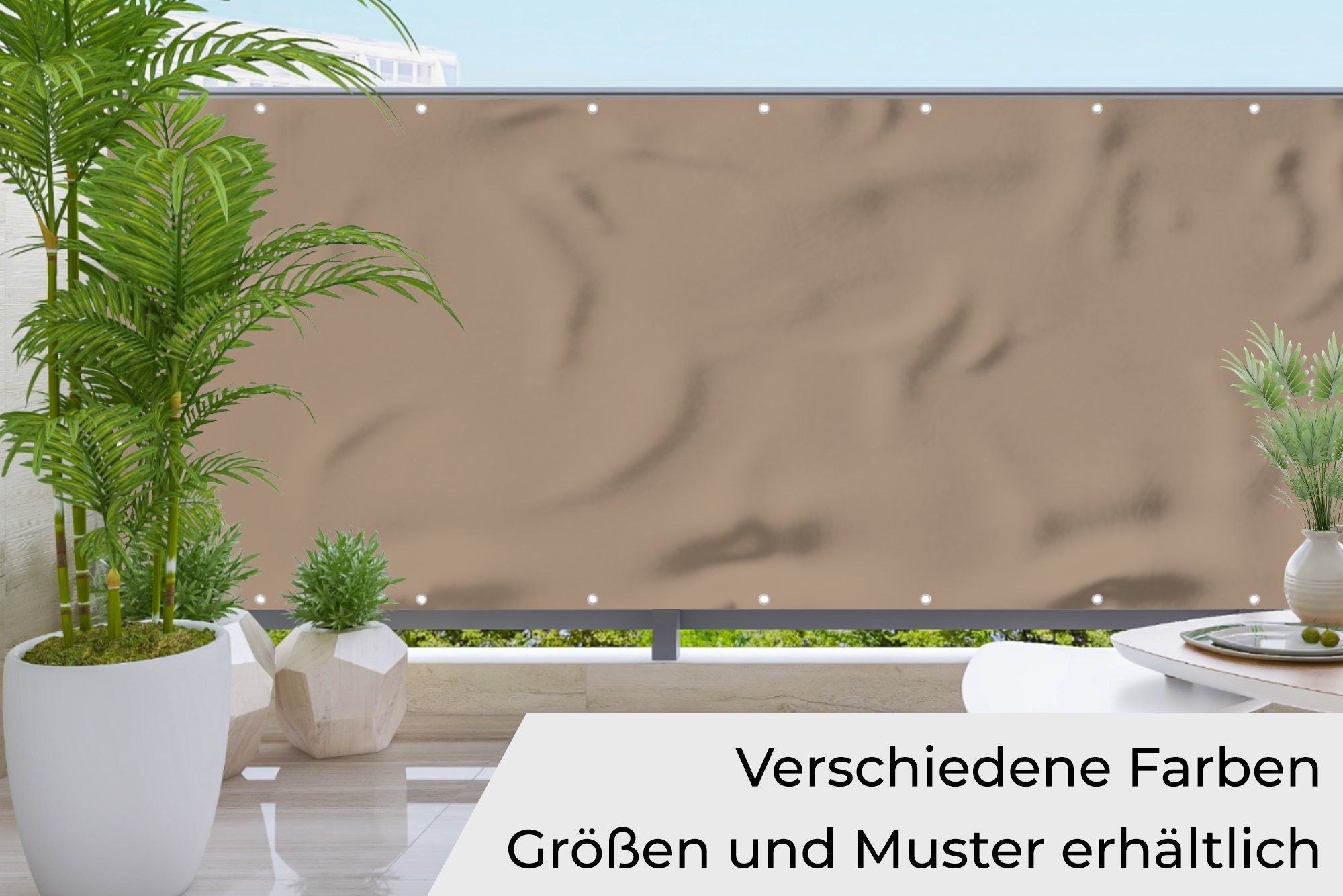 MuchoWow Balkonsichtschutz Bäckereibraun - Interieur - Erdfarben (1-St) Balkonbespannung mit Metalösen, UV-beständig, Balkonbanner