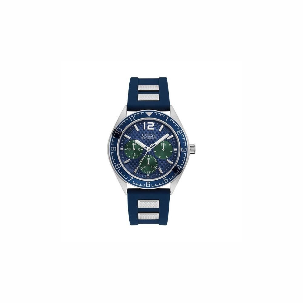 Chronograph Guess Herrenuhr W1167G1 Ø 46 mm Armbanduhr Uhr Silikon-Armband Blau Ch