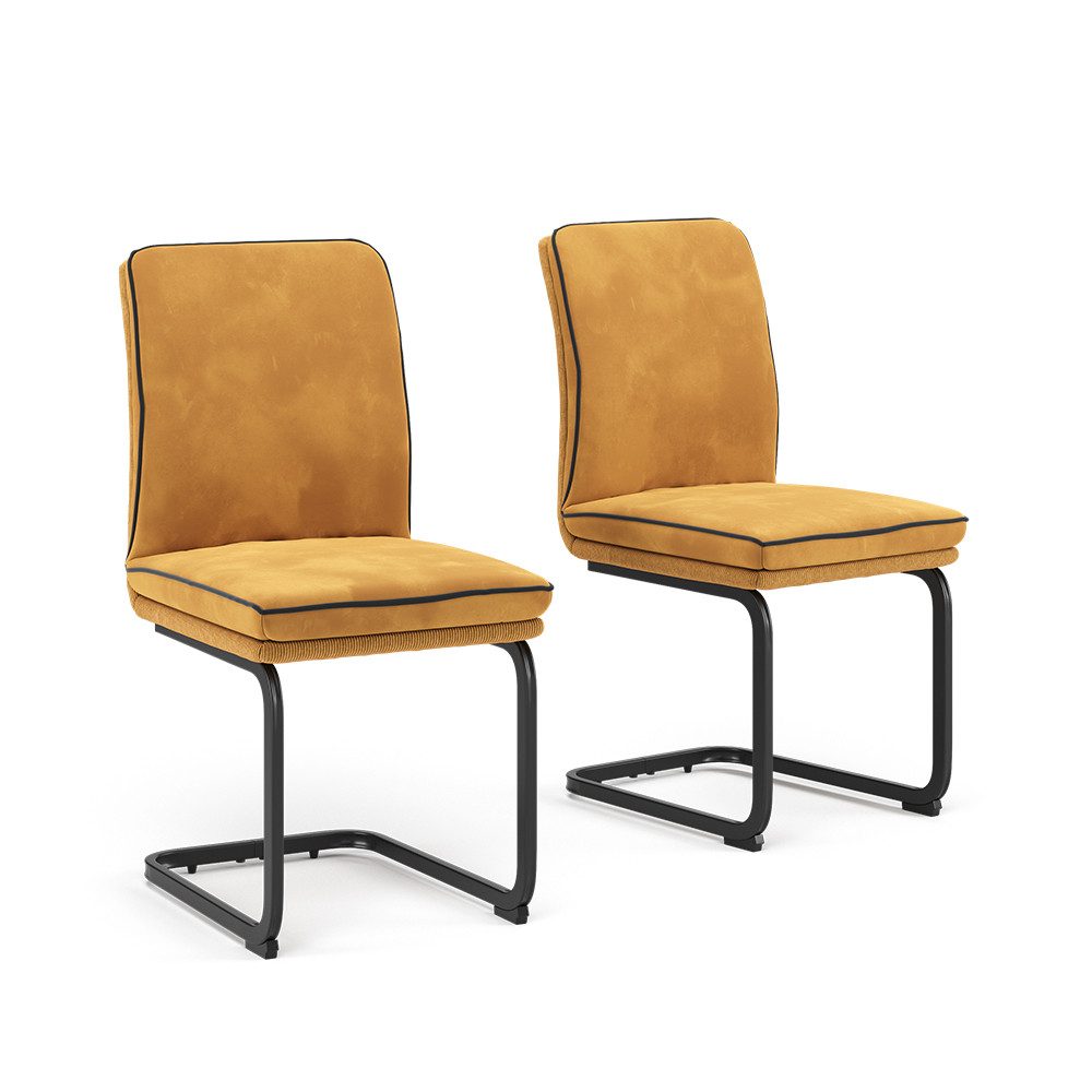 Vicco Esszimmerstuhl Eleganza, Gelb, 2er Set günstig online kaufen