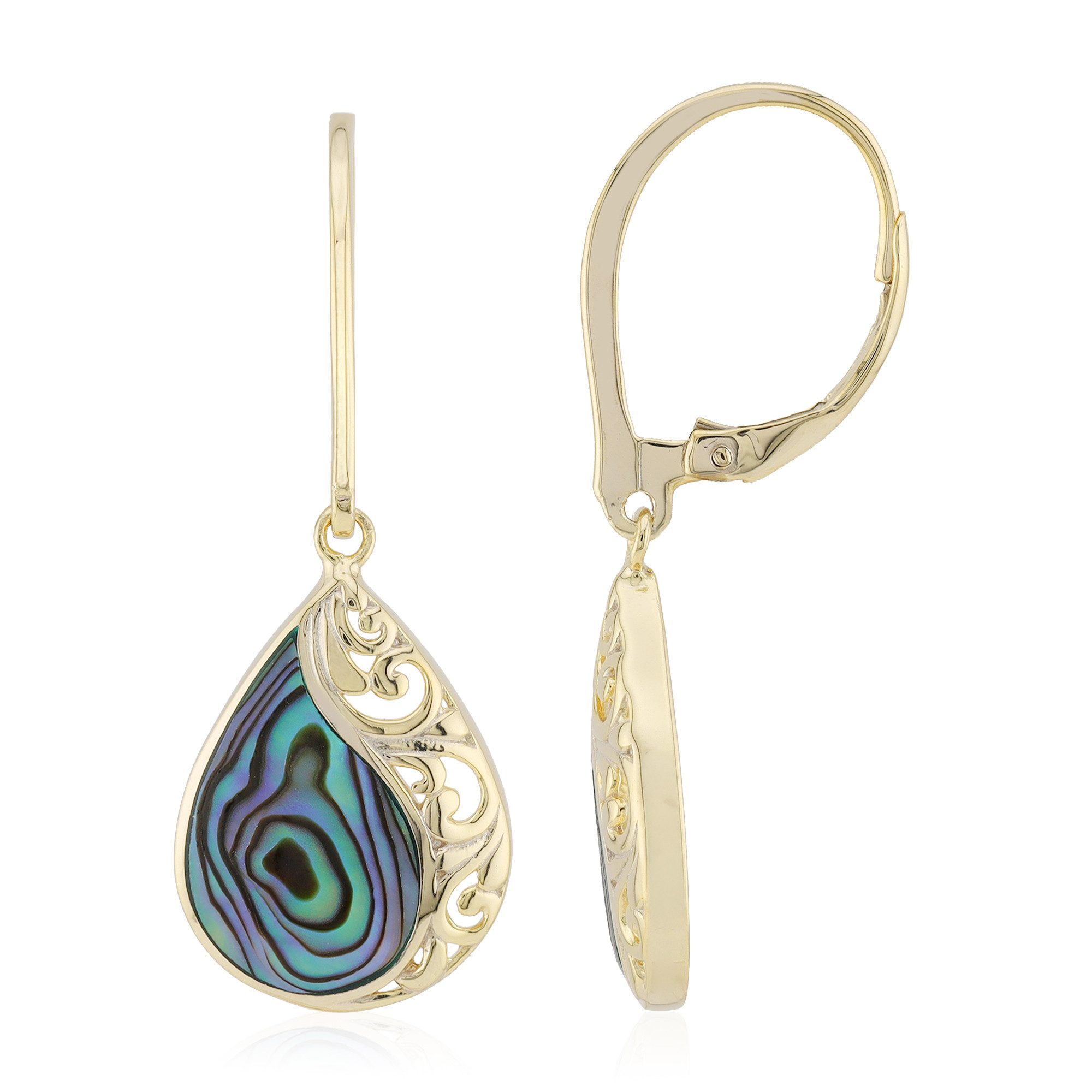 Cavill Ohrring-Set Ohrringe aus versilbertem Silber mit Abalone-Motiv (2-tlg)