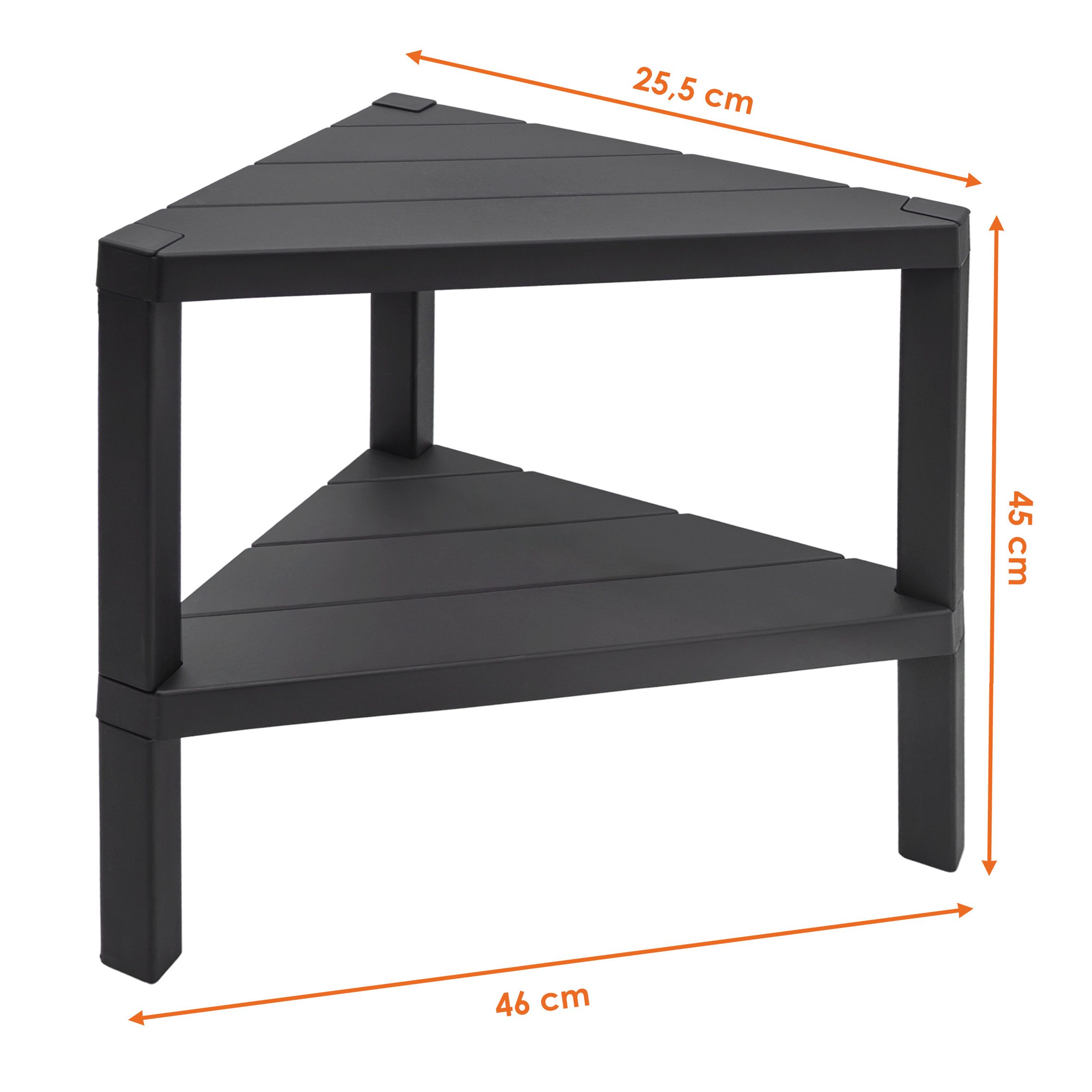 Spetebo Beistelltisch Kunststoff Beistelltisch in Anthrazit (Anzahl, 1-St., Stück), Einfache Montage