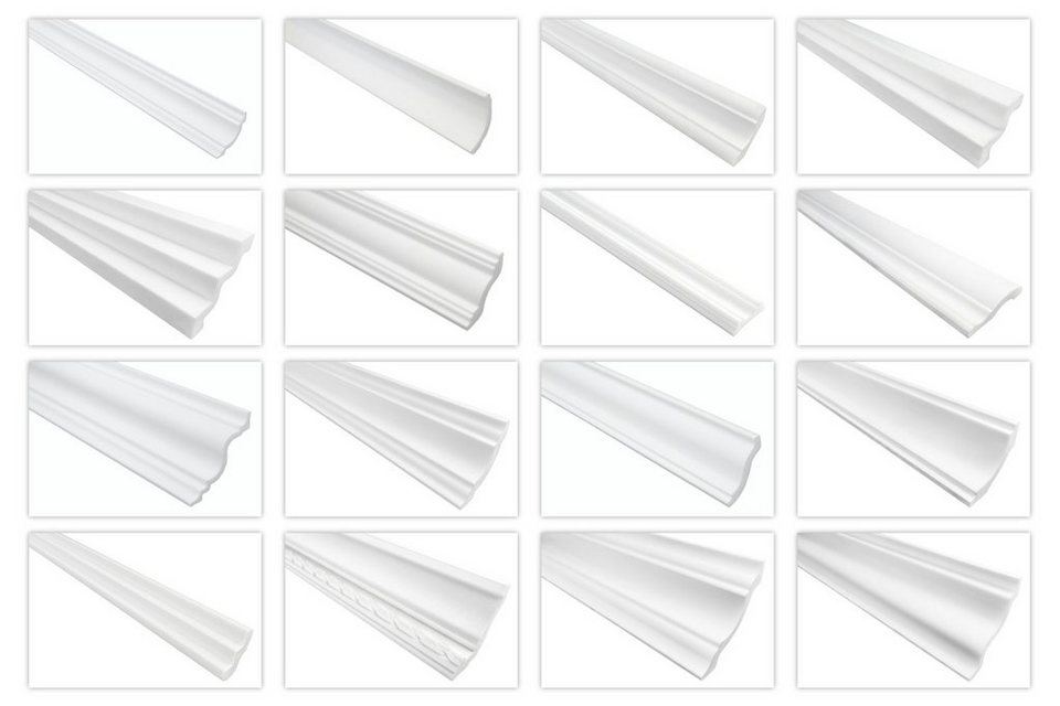 Decora Eckprofil DP30 (Stuckleisten aus Styropor XPS - Profile weiß für  Wand und Decke, moderne Zierleisten, sehr leicht)