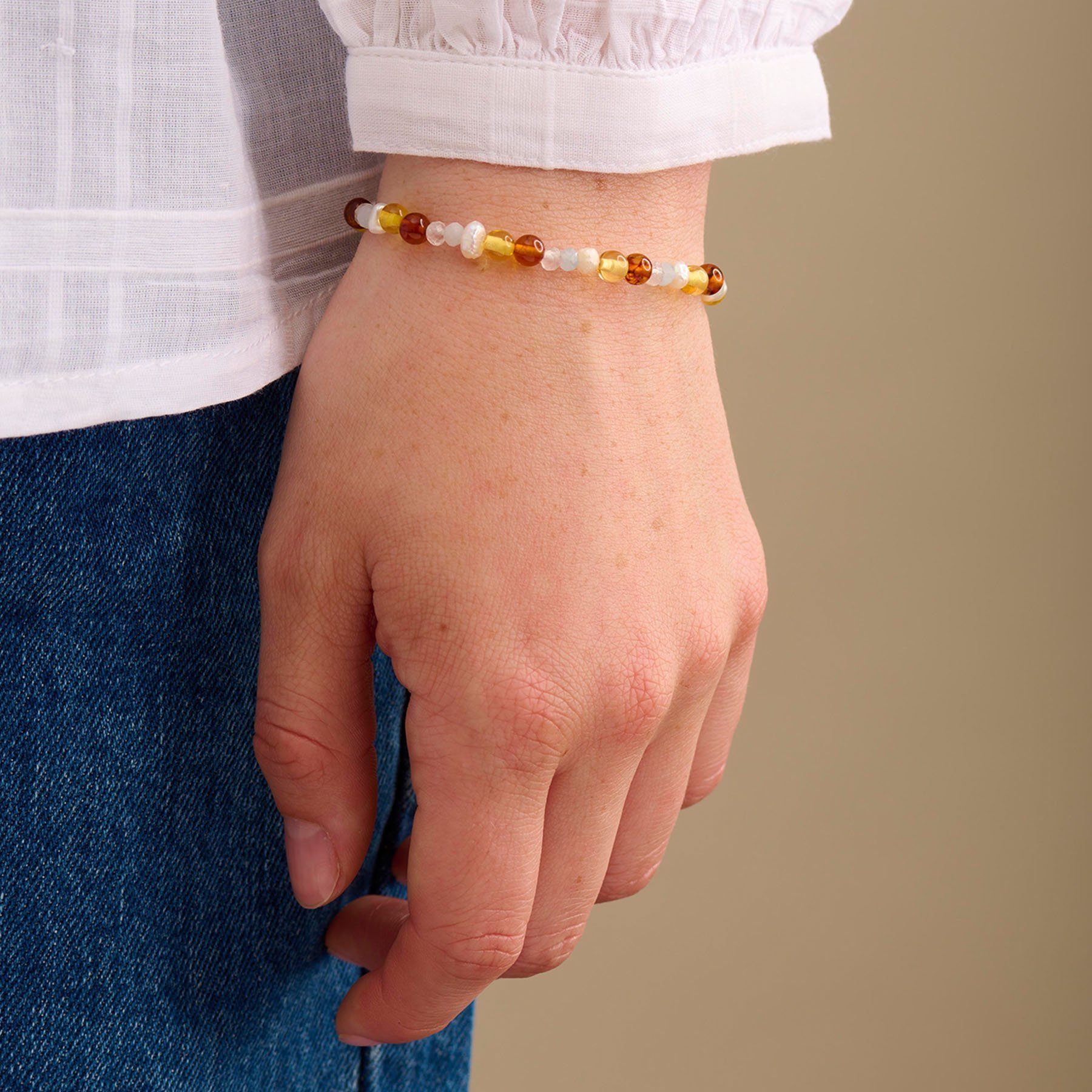 Damen Vergoldet Armband Perlenarmband Glow Amber Pernille Corydon Bracelet