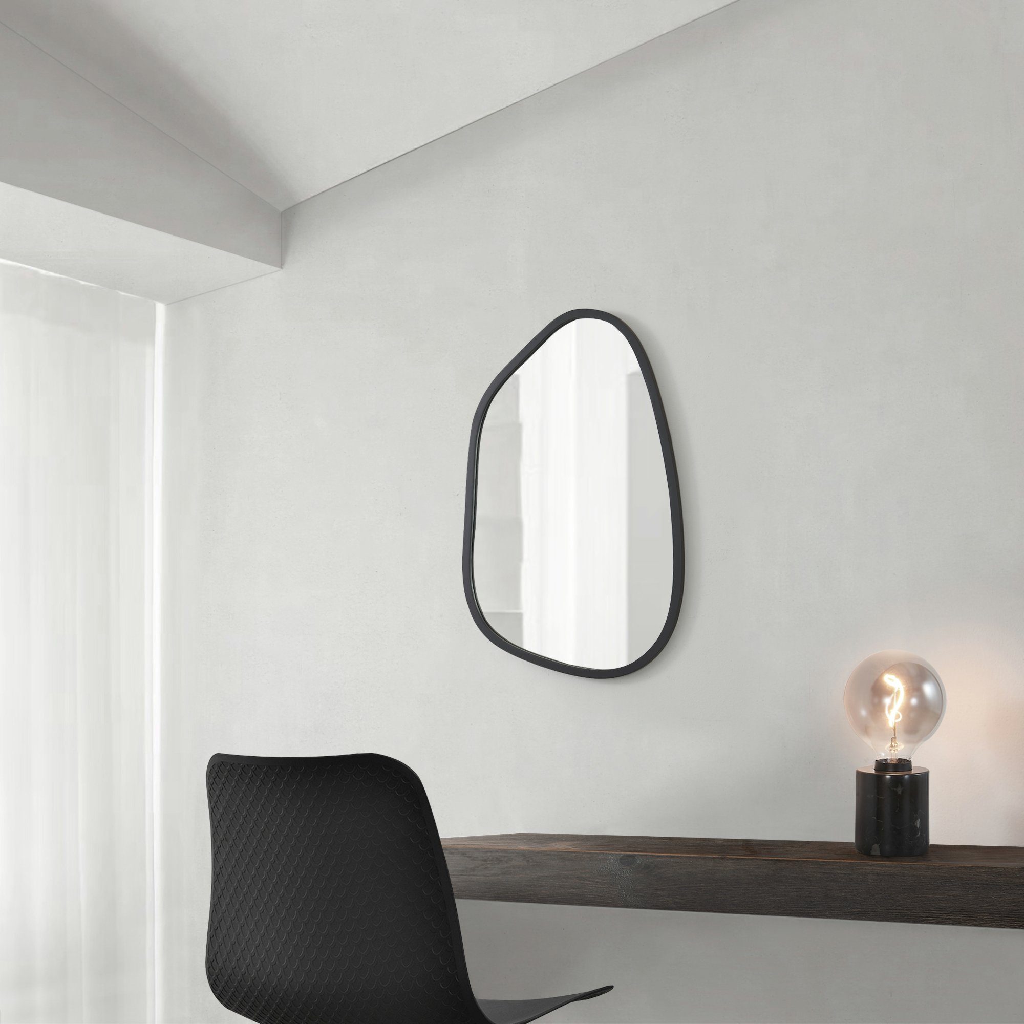 en.casa Wandspiegel, »Filiano« Spiegel Schwarz 80x58 günstig online kaufen