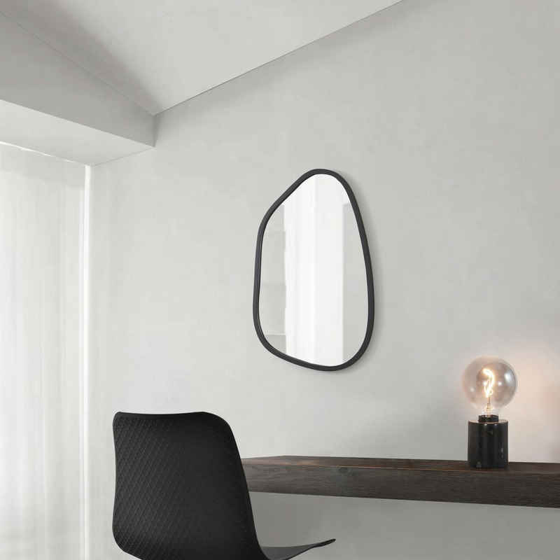en.casa Wandspiegel, »Filiano« Spiegel Schwarz 80x58 cm asymmetrisch
