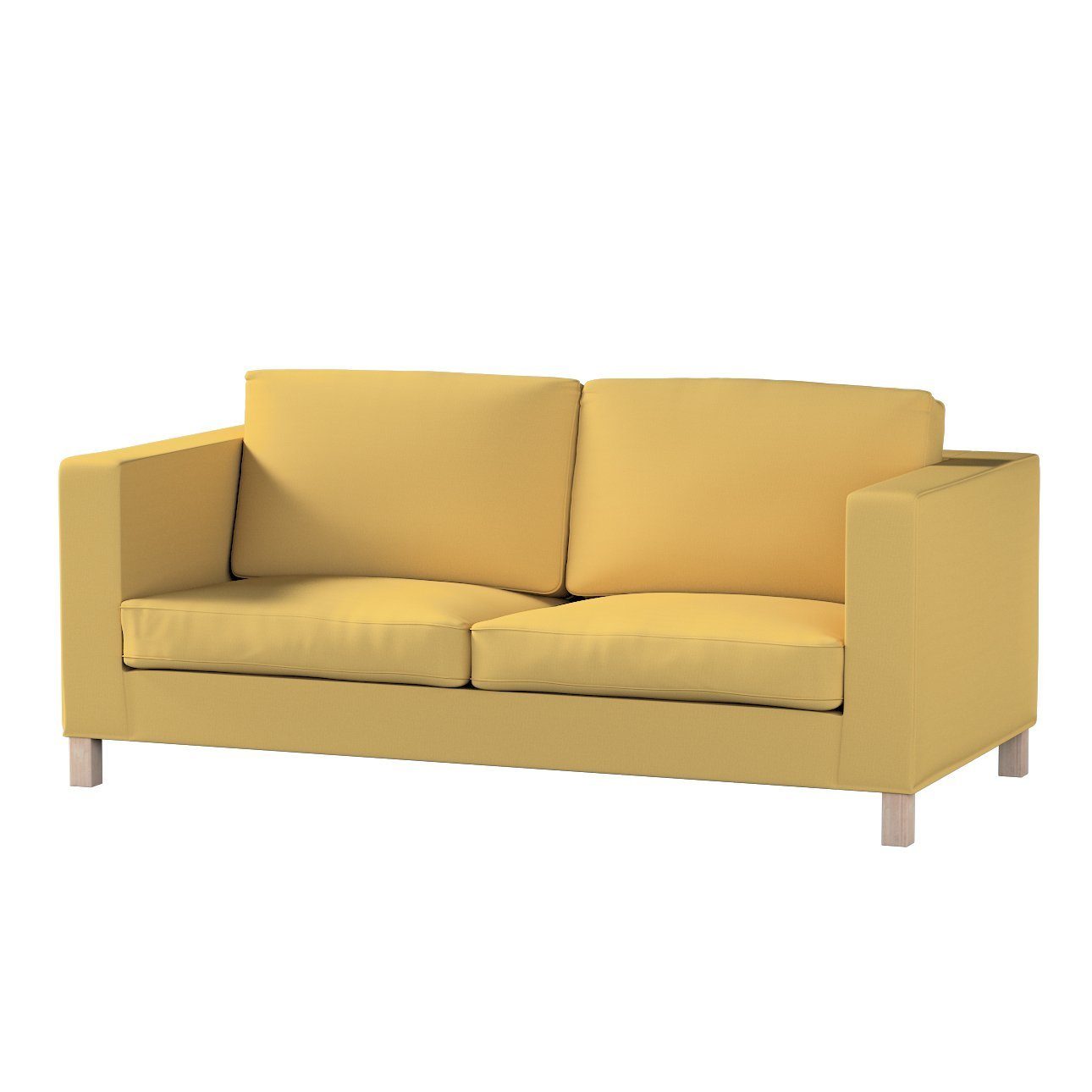 Sofahusse Karlanda Schlafsofa kurz, Cotton Panama, Dekoria chiffongelb