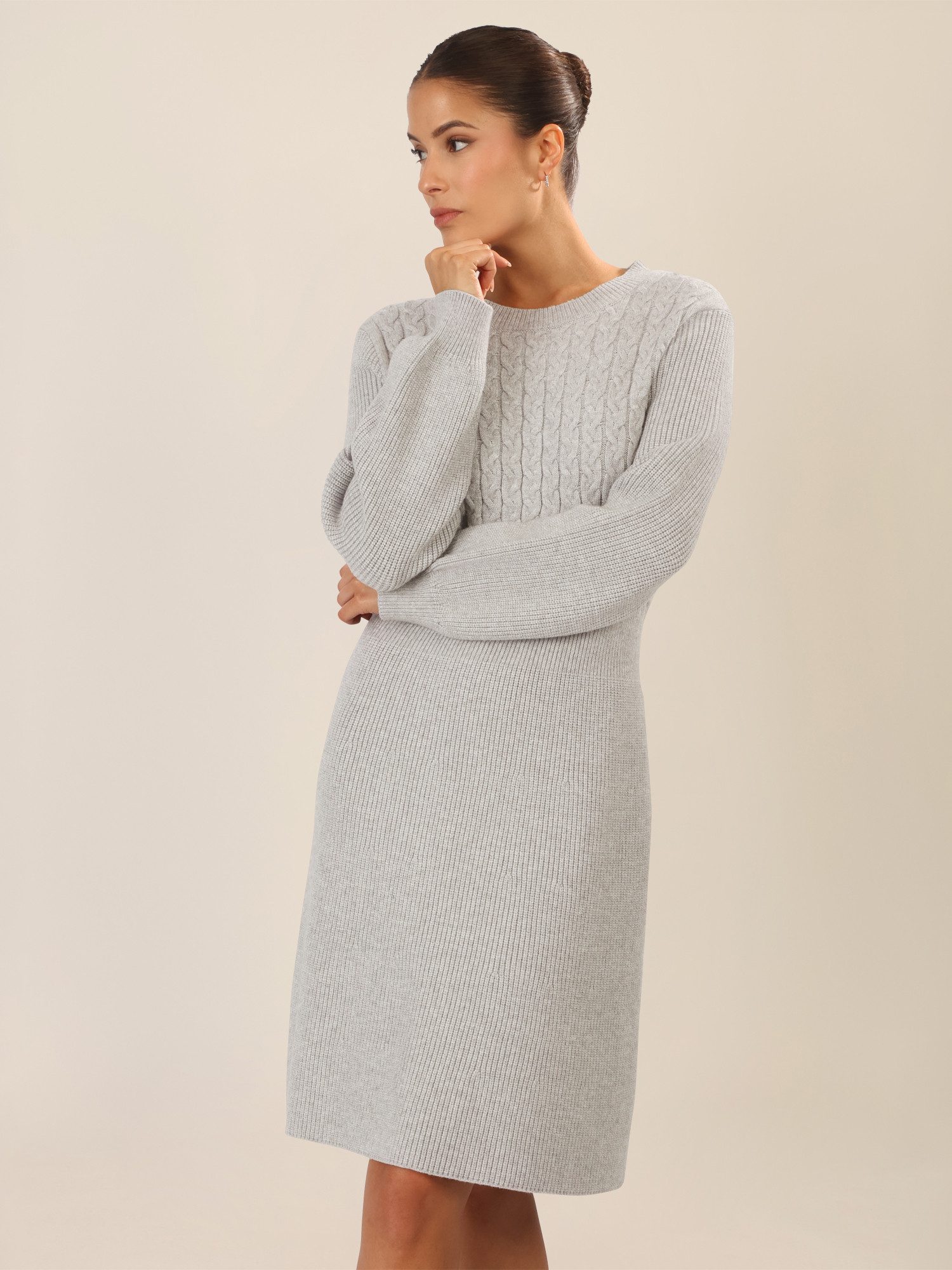 Apart Strickkleid mit Zopfmuster günstig online kaufen