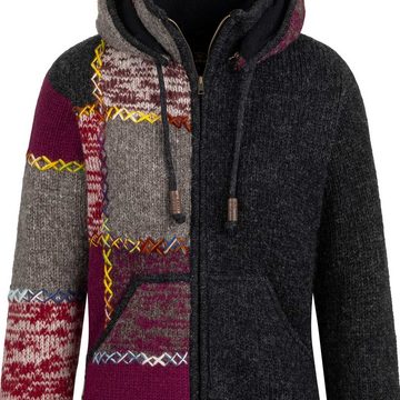 KUNST UND MAGIE Strickjacke Unisex Strickjacke Schurwolle Nordisch Winterjacke Wolljacke Cardigan