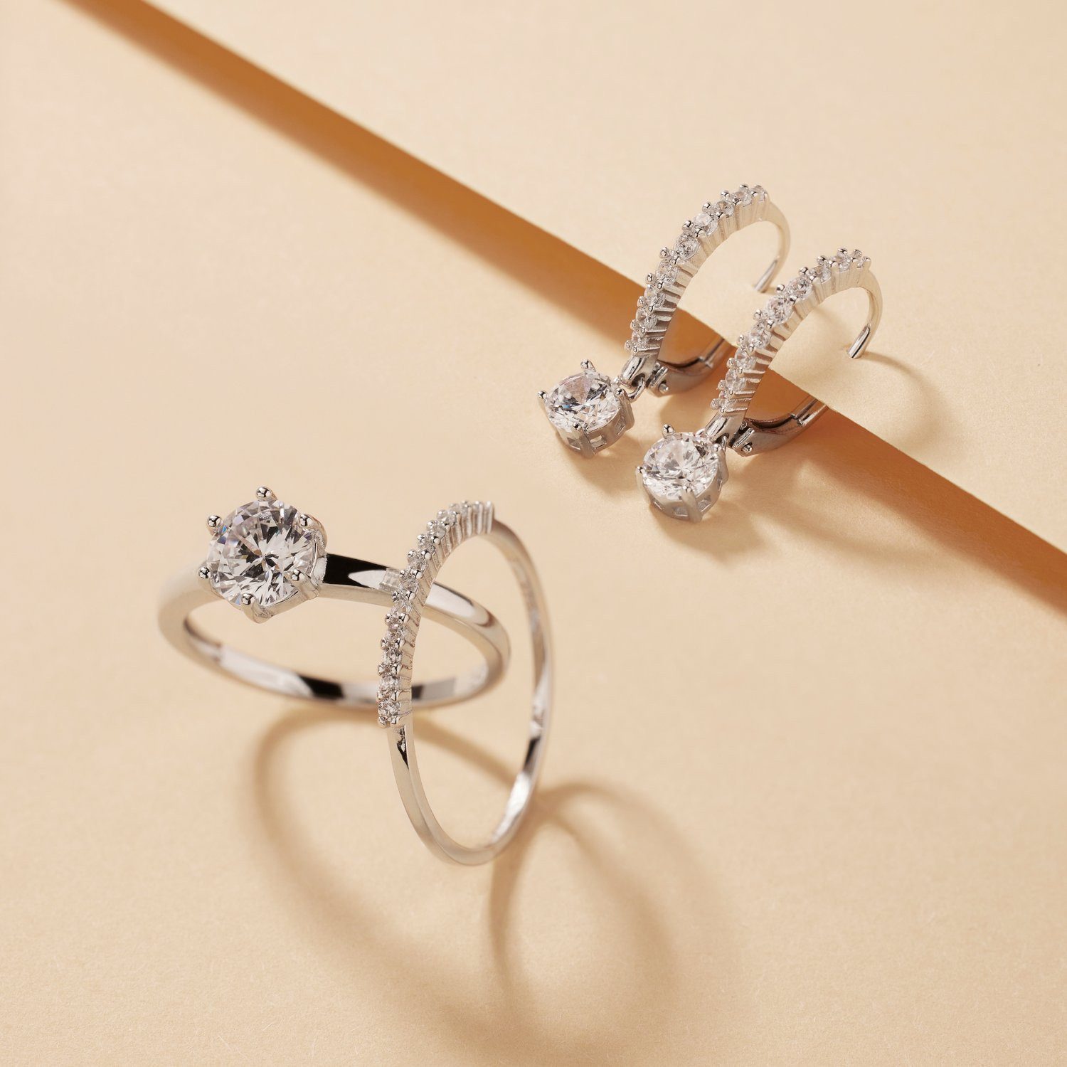 LUCARDI Fingerring Ring - 925 Silber - Silber - Zirkonia - Damen – Bild 3 von 3