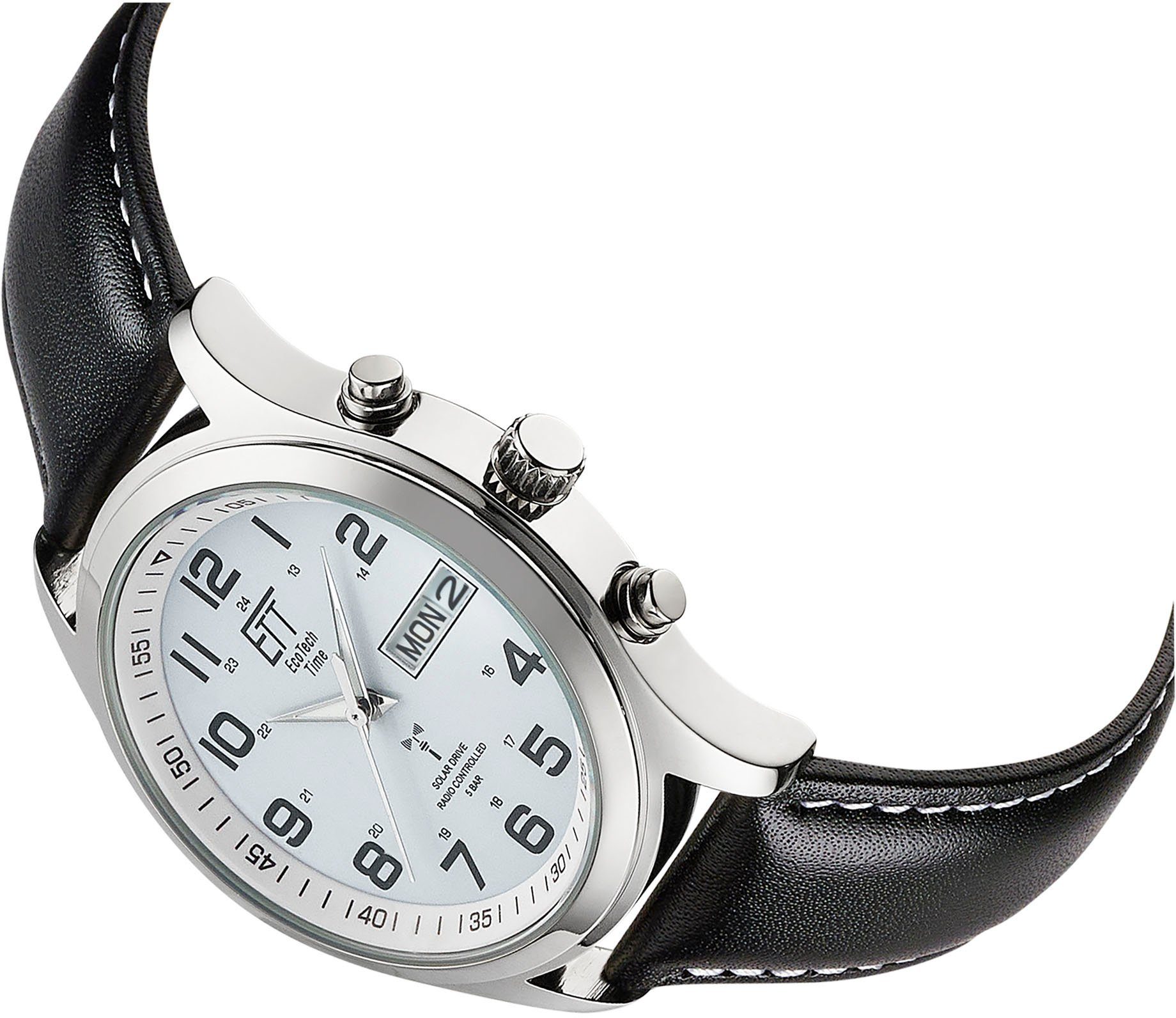 ETT Funkuhr Gobi EGS-11436-12L, Armbanduhr, Herrenuhr, Datum, Solar, Ledera günstig online kaufen