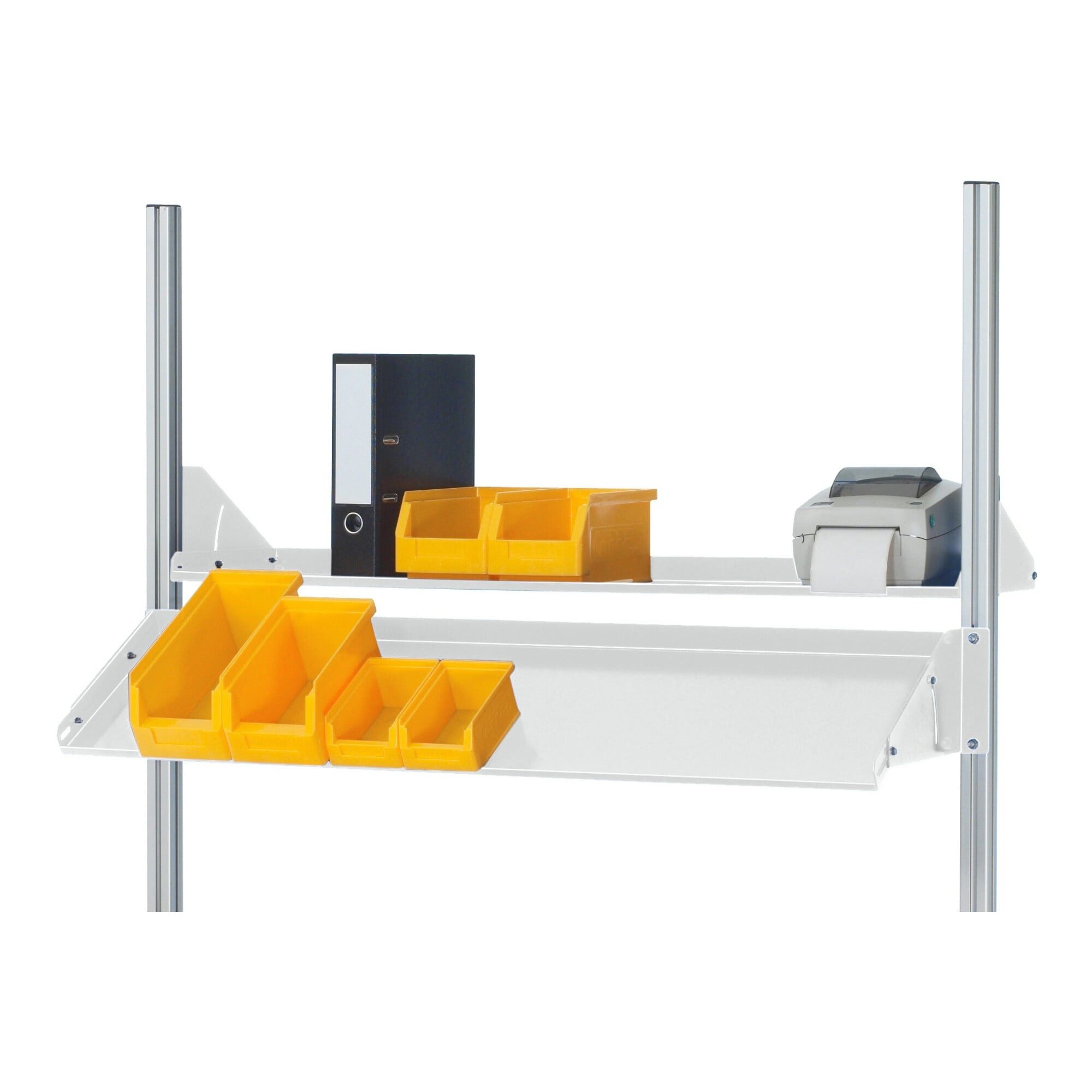 RAU Ablageregal Rau Metallablage neigbar E, B1800(1680)xT300xH160mm, RAL7035