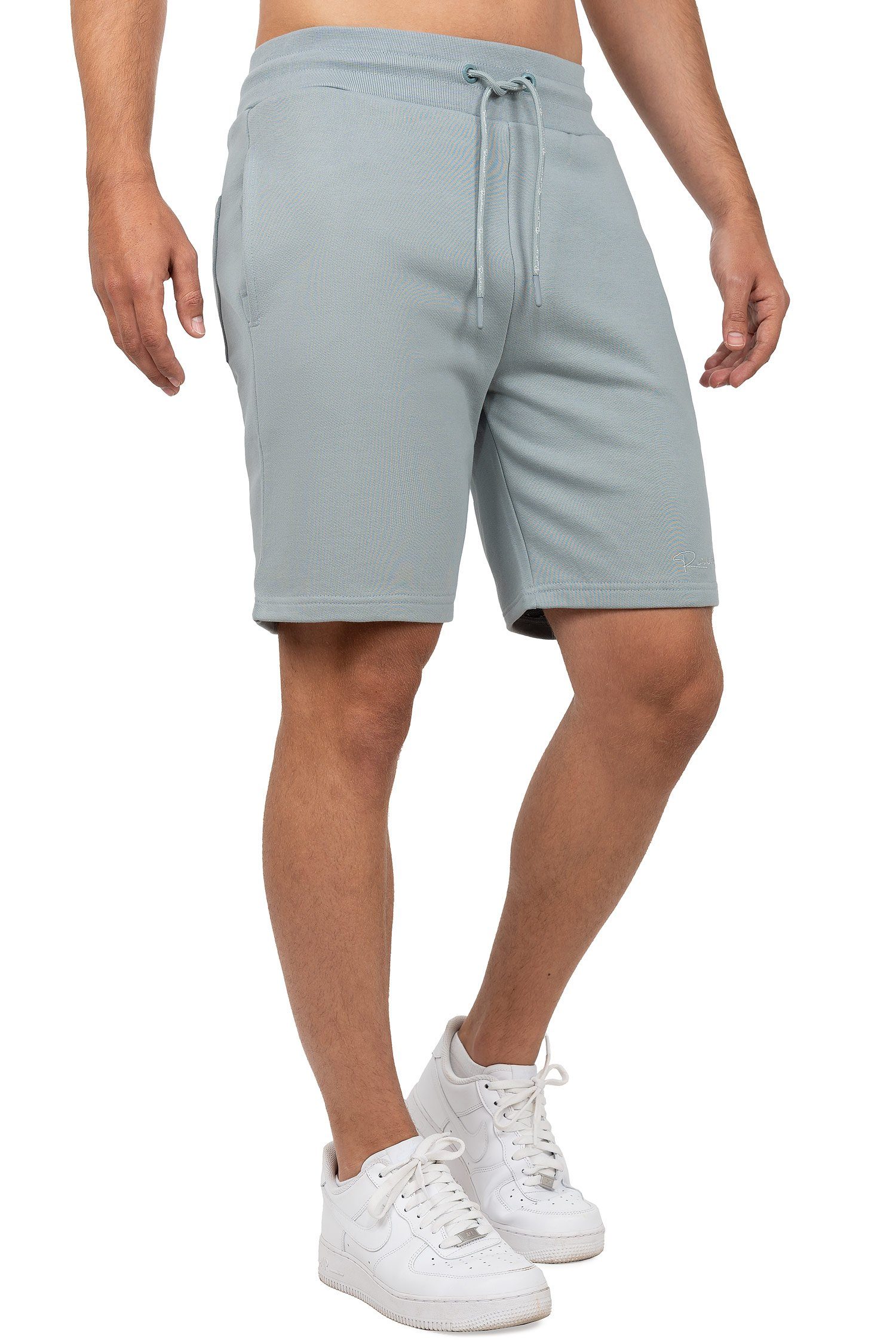 Basic Kurze Reichstadt Hose Grau mit Casual Hosenbein (1-tlg) Shorts am 23RS036 Stitching