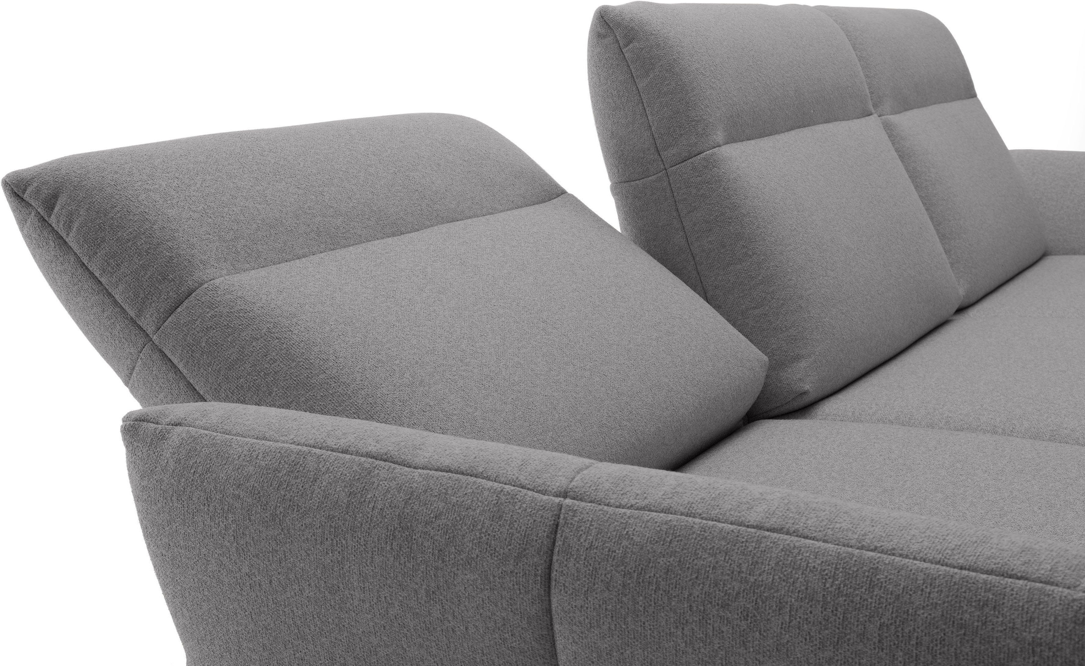 hülsta sofa Ecksofa Alugussfüße in umbragrau, hs.460, Breite in Sockel cm Eiche, 298