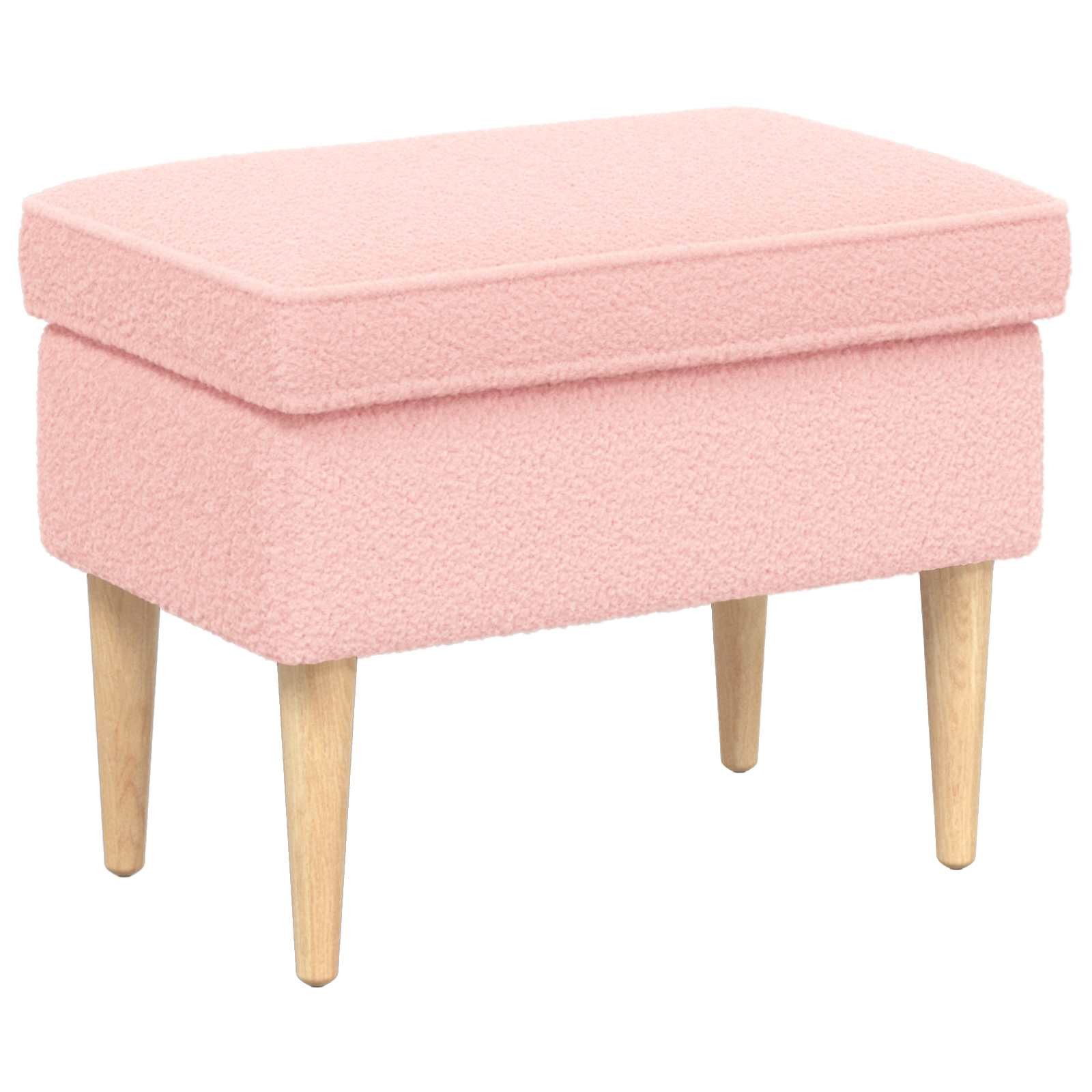 vidaXL Hocker Rosa 55 x 35 x 41 cm Bouclé (1 St)
