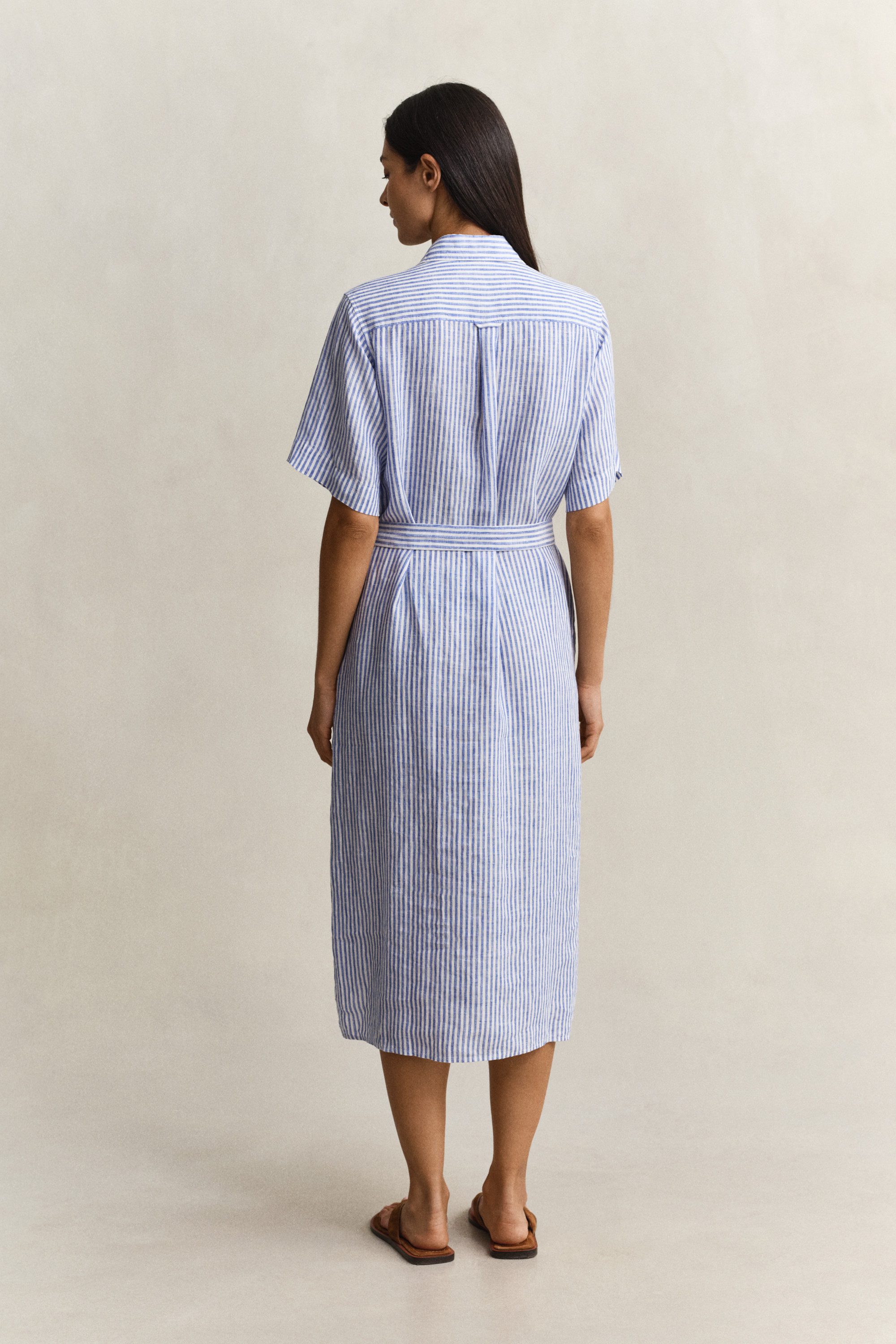 Gant Hemdblusenkleid STRIPED LINEN Regular fit mit Bindegürtel
