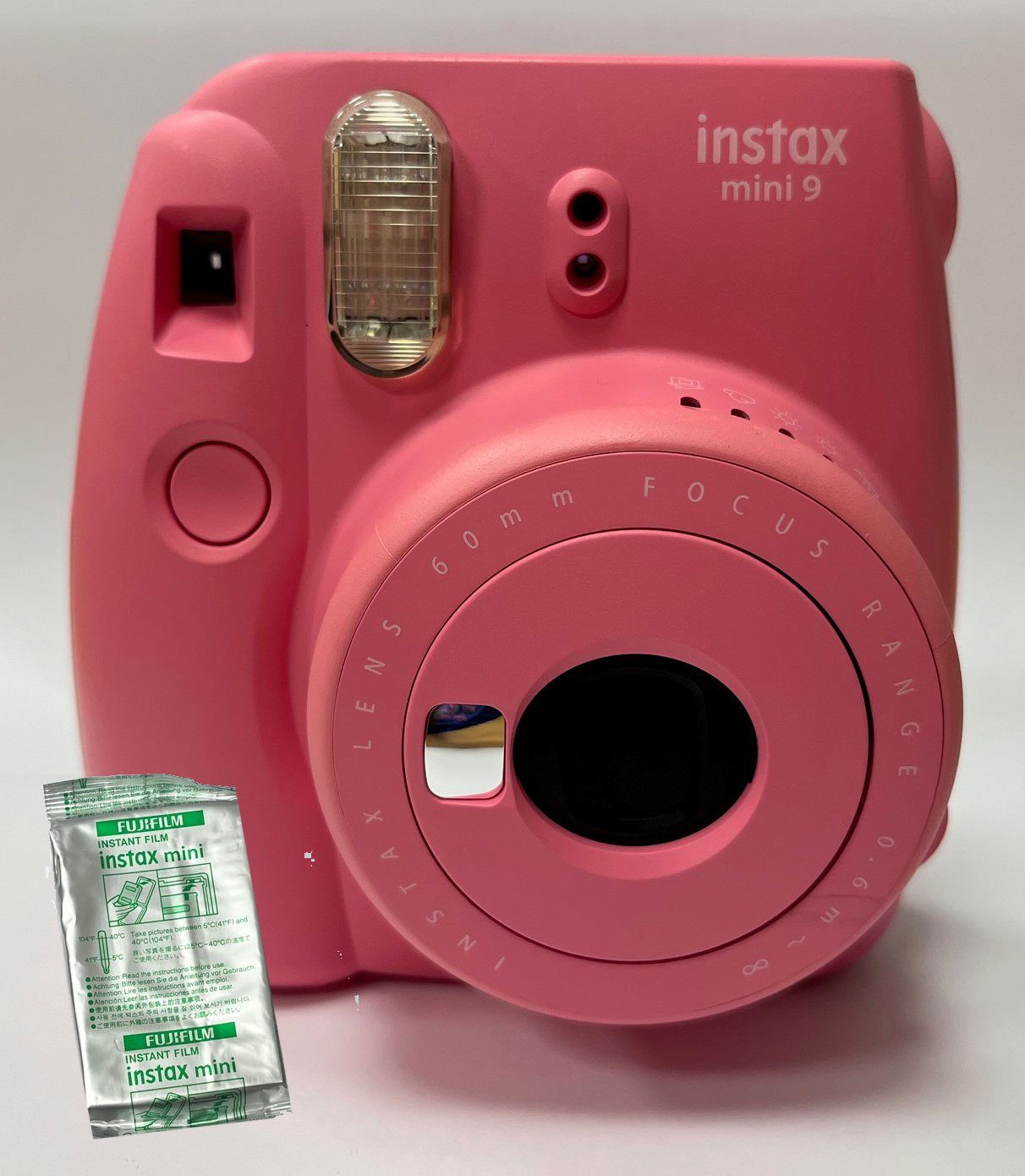 FUJIFILM Instax Mini 9 10 Film inklusive Sofortbildkamera mit Aufnahmen Flamingo-Pink