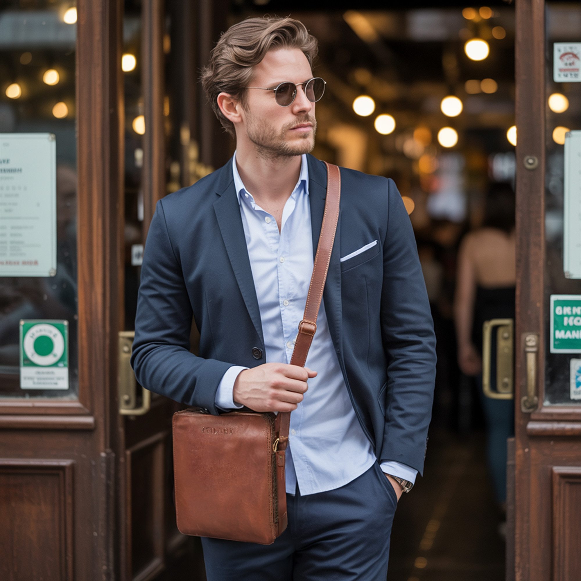 STILORD Schultertasche "Lorand" Schultertasche Herren Leder günstig online kaufen