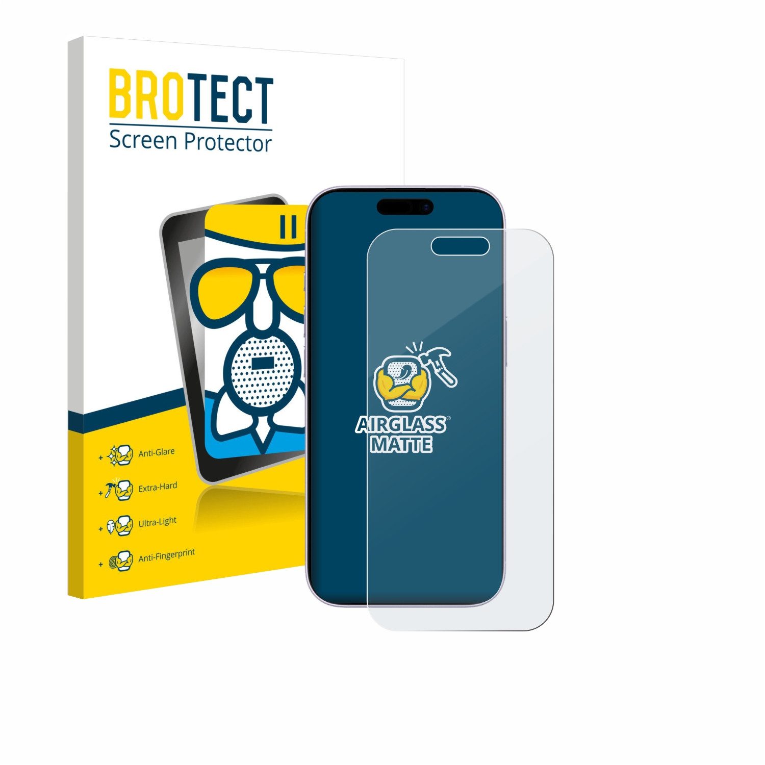 BROTECT Displayschutzglas Folie für Apple iPhone 17, Schutzfolie Glas Panzer Display Schutz matt