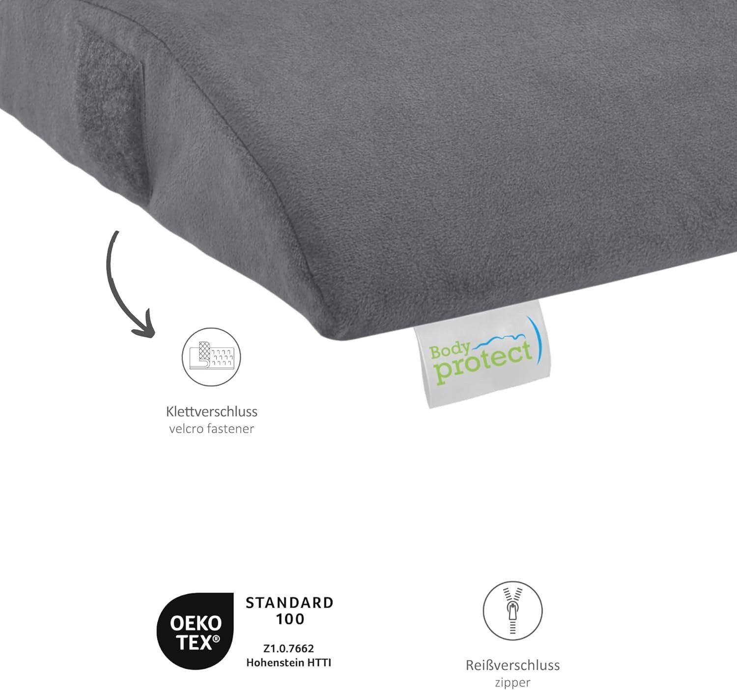 Bodyprotect Rückenkissen mit weichem Mikroplüsch Bezug, Halbrolle, orthopäd günstig online kaufen