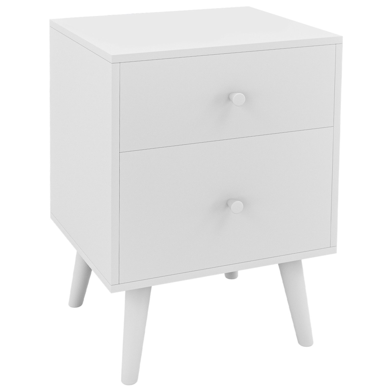 COSTWAY Nachttisch Beistelltisch, mit 2 Schubladen, 45x39,5x62cm