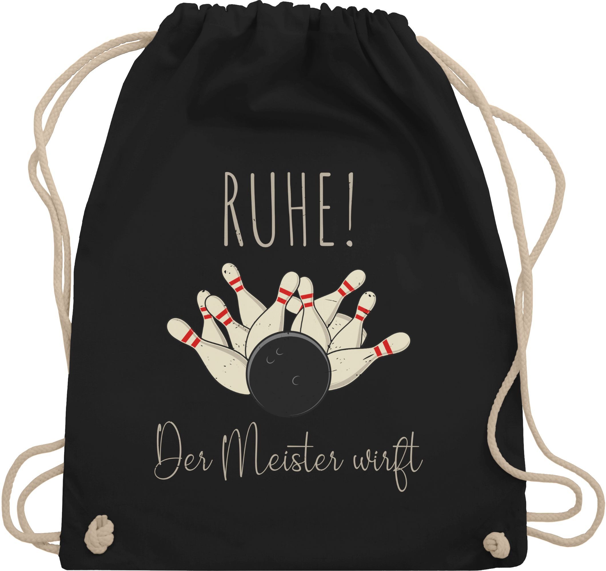 Shirtracer Turnbeutel Ruhe Der Meister wirft - Bowling Bowlingkugel Bowler Geschenk, Bowling