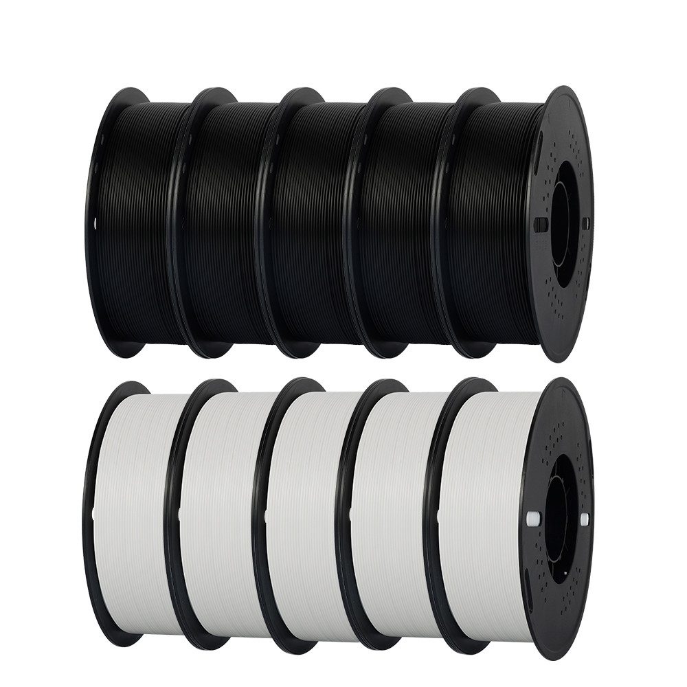 KINGROON Filament 3D-Drucker Filament PLA 1,75mm 10kg Mixfarben, 1kg/Rolle, Blasenfrei, Hitzbeständig 3D-Druckmaterialien