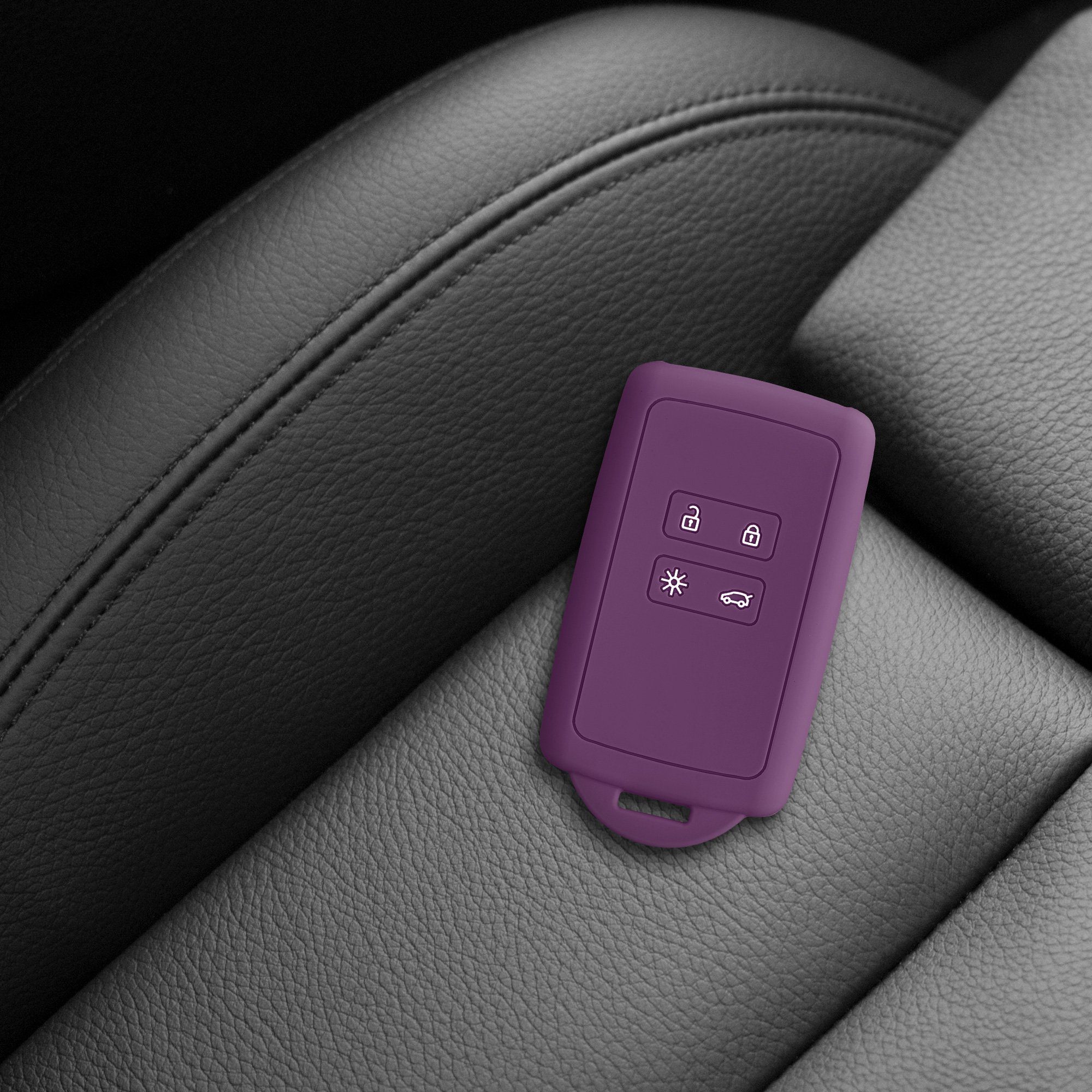 Schlüsselhülle Silikon kwmobile Schlüsseltasche für Magenta Hülle Autoschlüssel Schutzhülle Renault, Lila