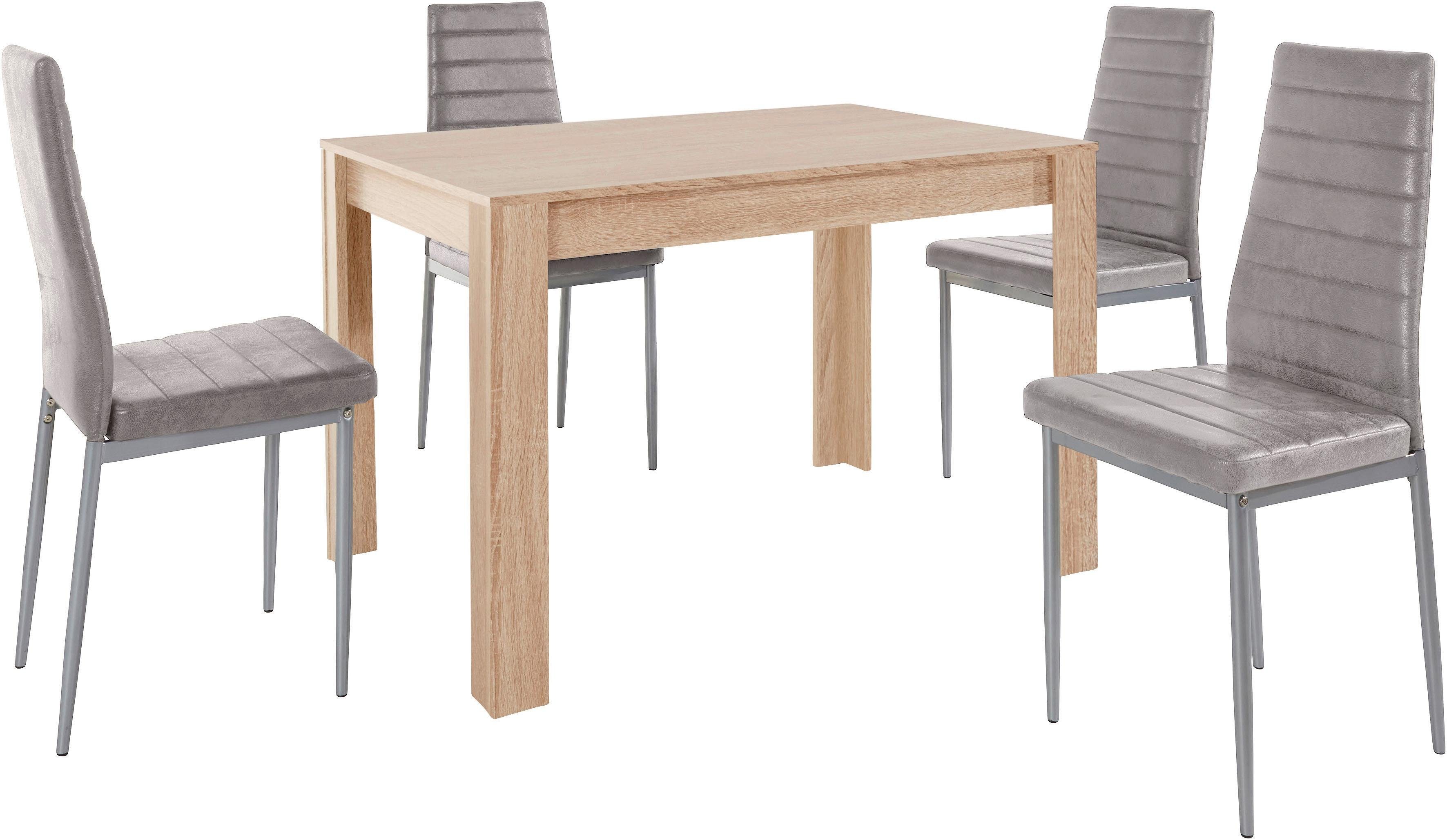 INOSIGN Essgruppe mit Tisch und 4 Stühlen, (Set, 5-tlg), Tischbreite 120 cm günstig online kaufen