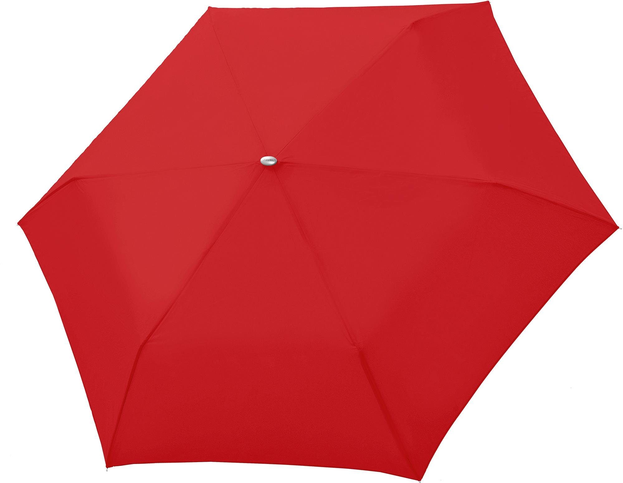 doppler® Carbonsteel uni, Taschenregenschirm Slim Red Mini
