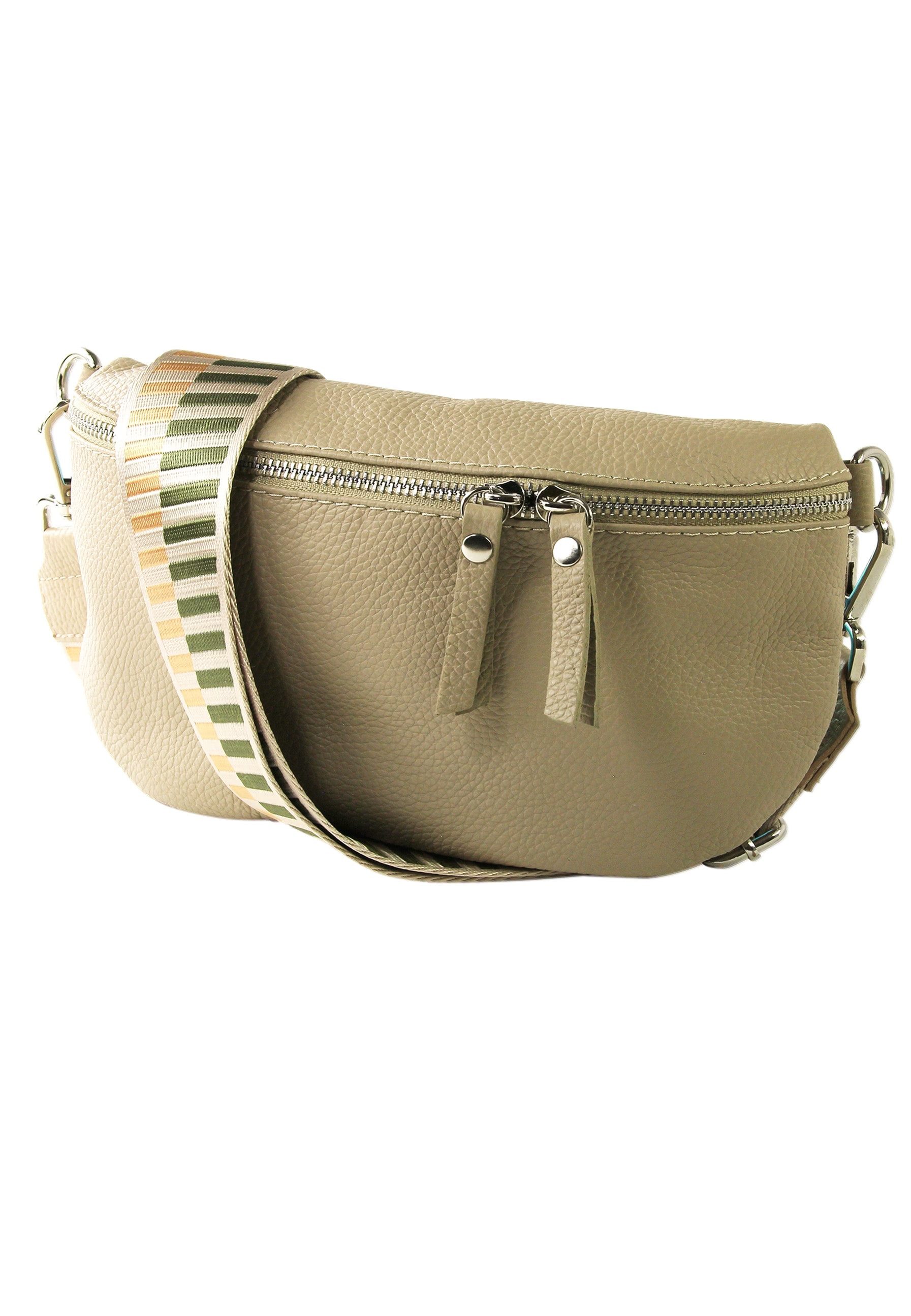 Toscanto Gürteltasche Toscanto taupe, beige, mehrfarbig (Gürteltasche), Damen Gürteltasche Echtes Leder, taupe, beige, mehrfarbig