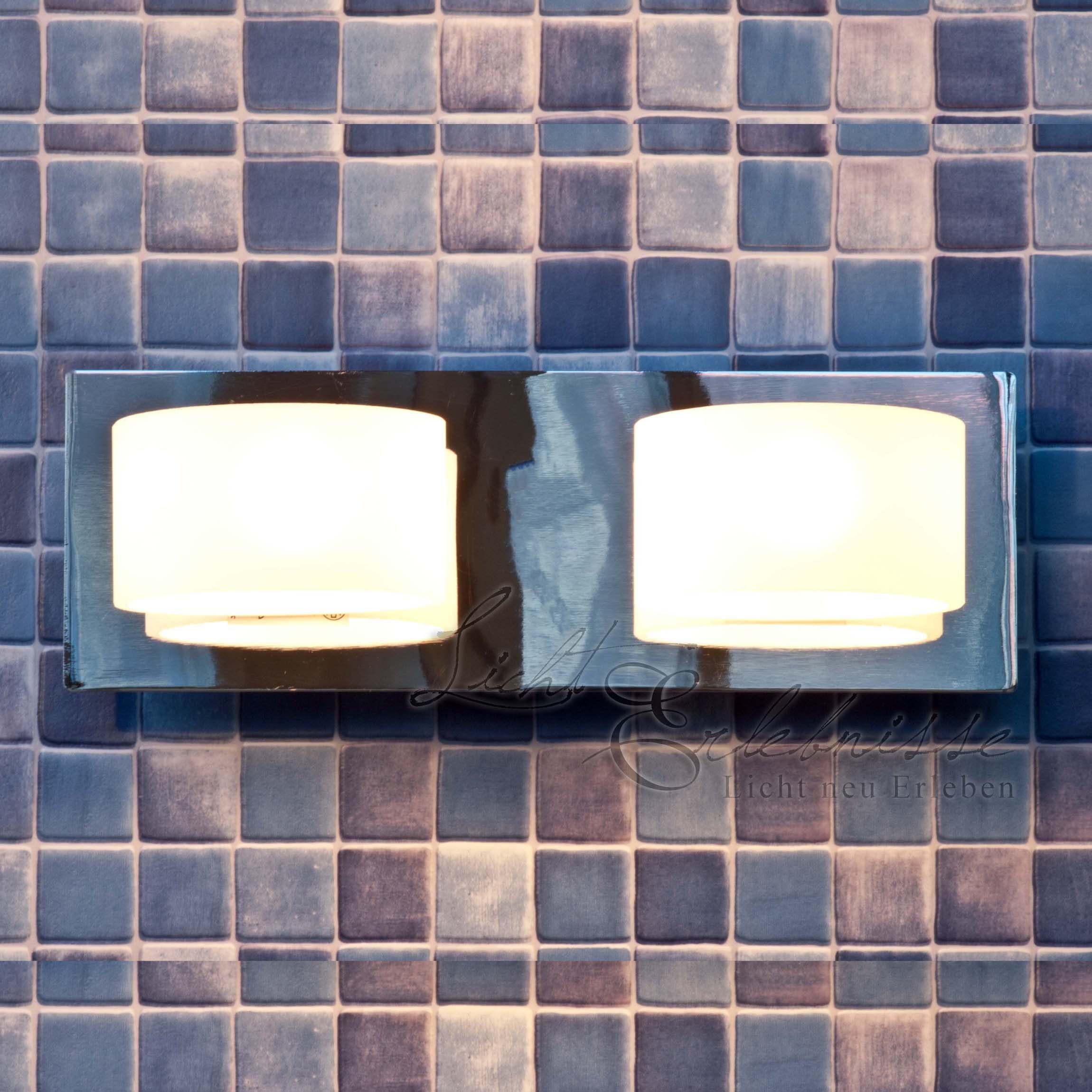 Metall Weiß Badezimmerleuchte IP44 Warmweiß, LEXO, Licht-Erlebnisse Wandleuchte Glas Modern G9 Wandlampe