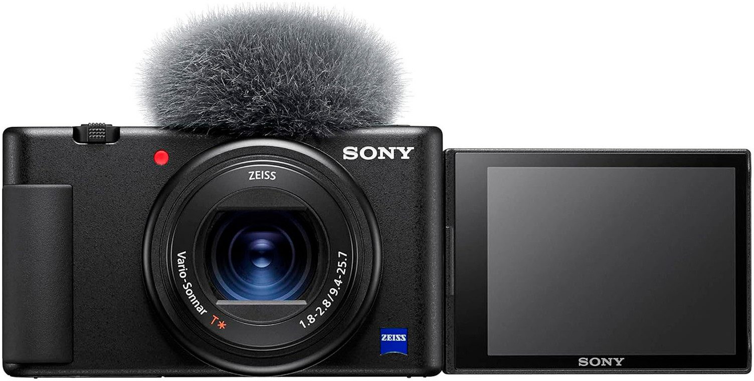 Sony Vlog-Kamera ZV-1 Kompaktkamera (20,1 MP, Bluetooth, WLAN (Wi-Fi), seitlich klappbares Selfie-Display für Vlogging & YouTube, 4K Video)